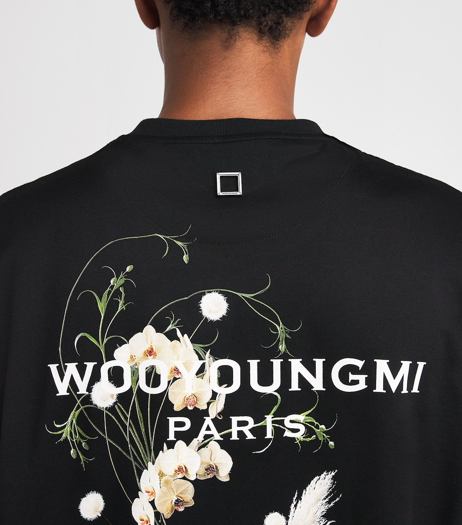 Wooyoungmi Mens Cotton Graphic Print T-Shirt Black Image 3