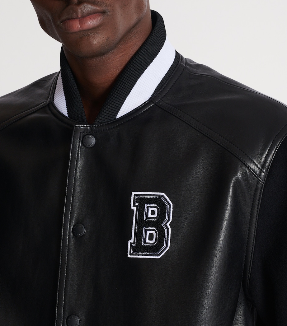 Leather-Wool Bomber Jacket EAP NOIR/NOIR Image 5