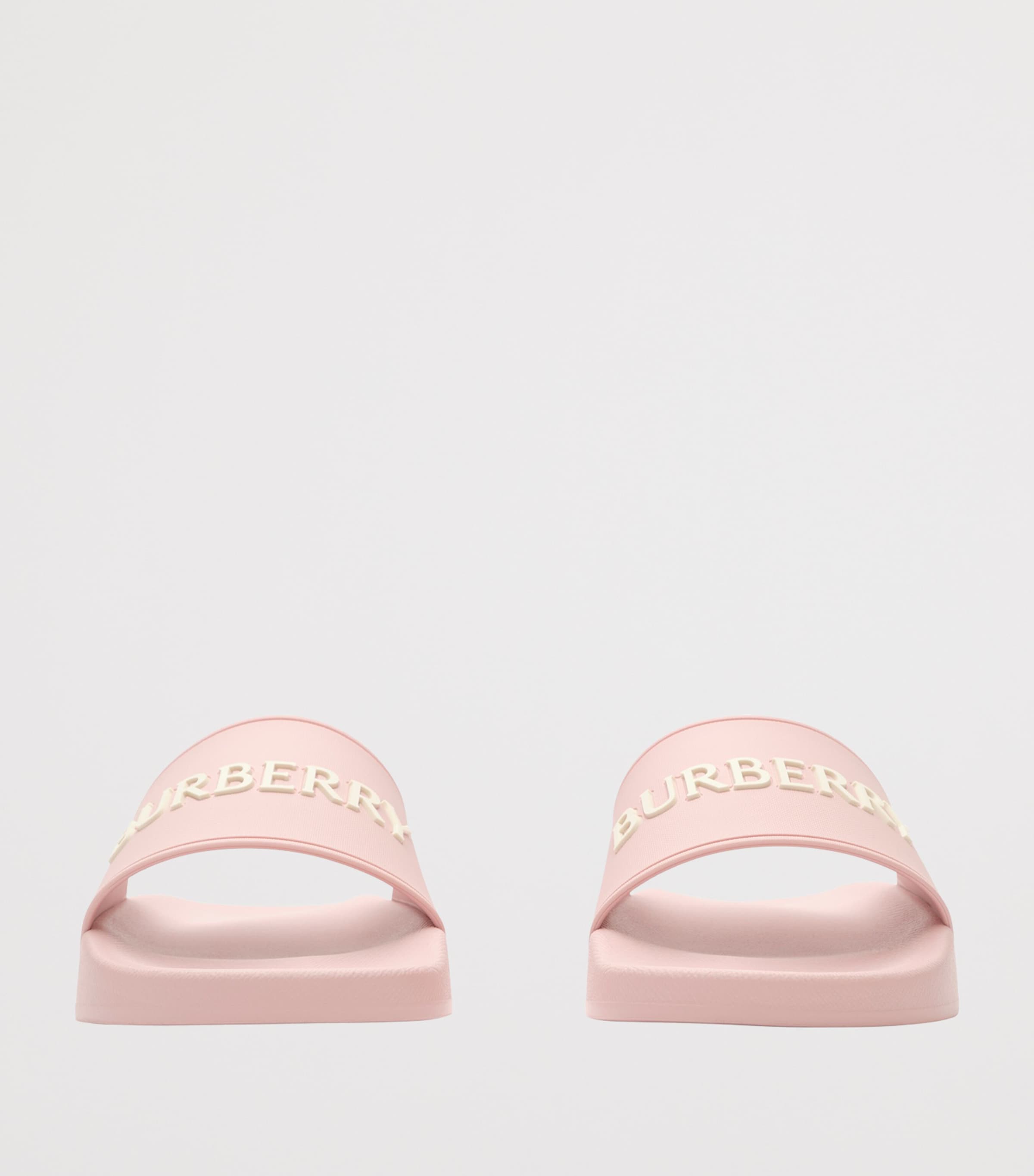 Burberry Logo Slides Candy Pink Dove Beig Image 2