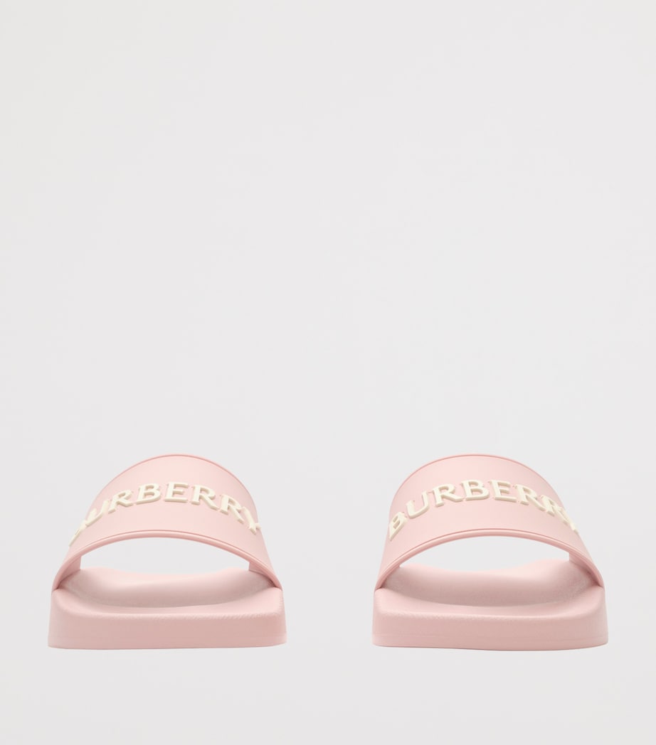 Burberry Logo Slides Candy Pink Dove Beig Image 2