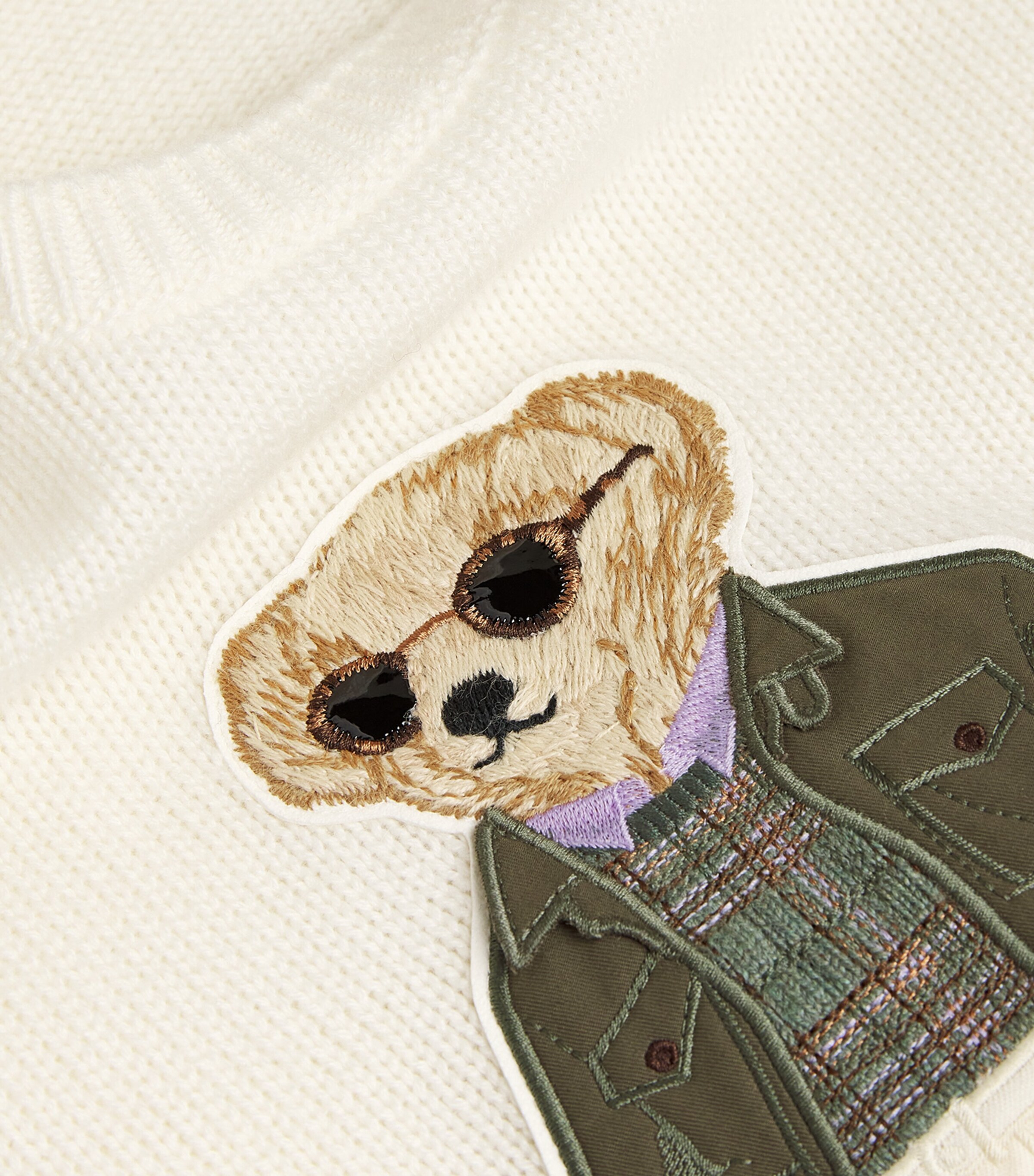 Ralph Lauren Purple Label Mens Cashmere Polo Bear Sweater Classic Cream Image 5