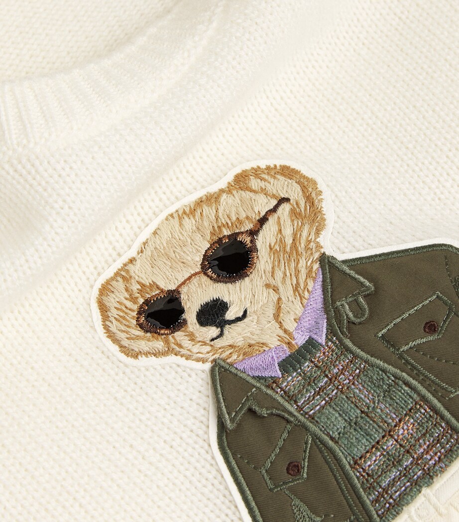 Ralph Lauren Purple Label Mens Cashmere Polo Bear Sweater Classic Cream Image 5