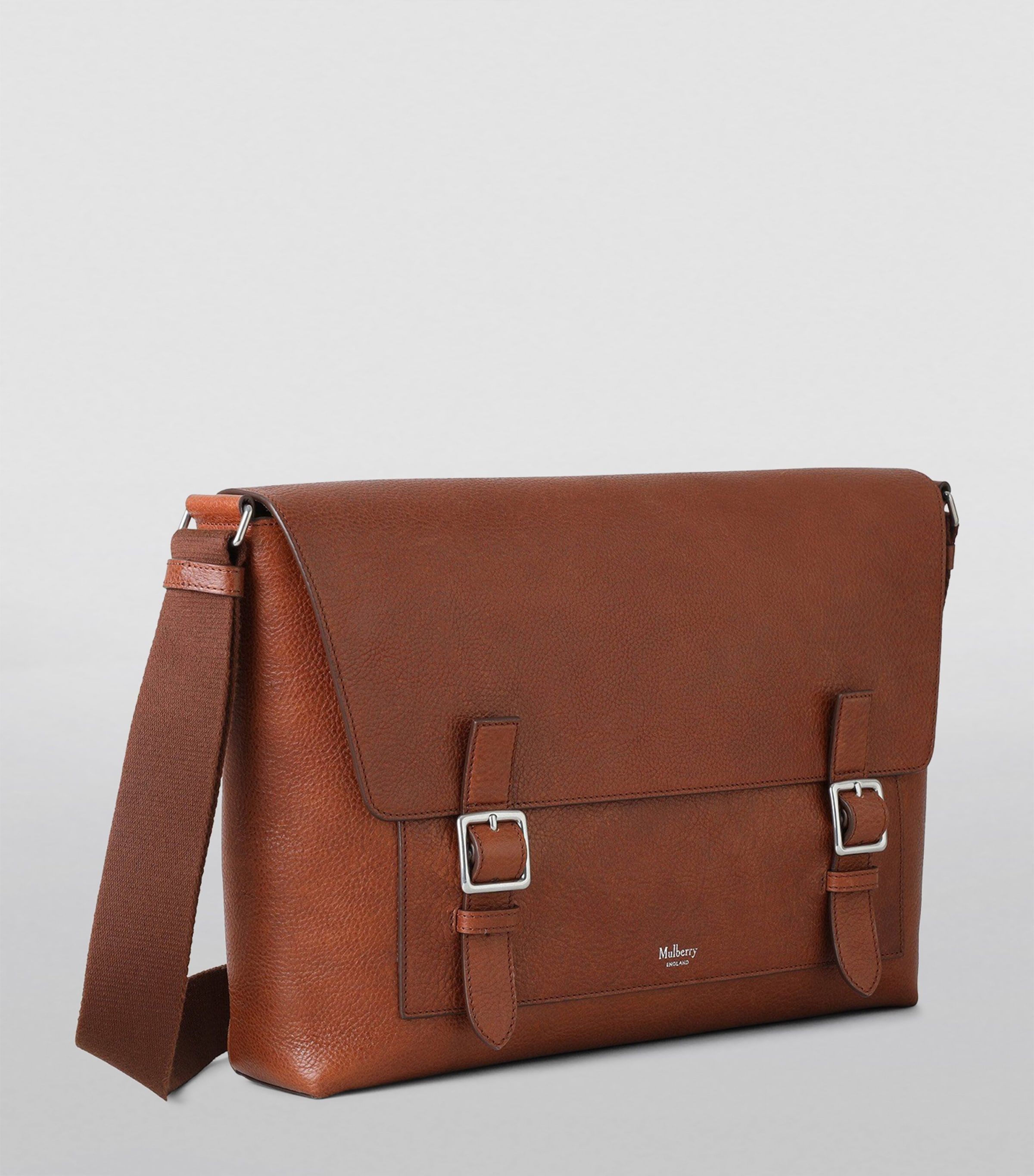 Large Leather Chiltern Messenger Bag OAK Image 2