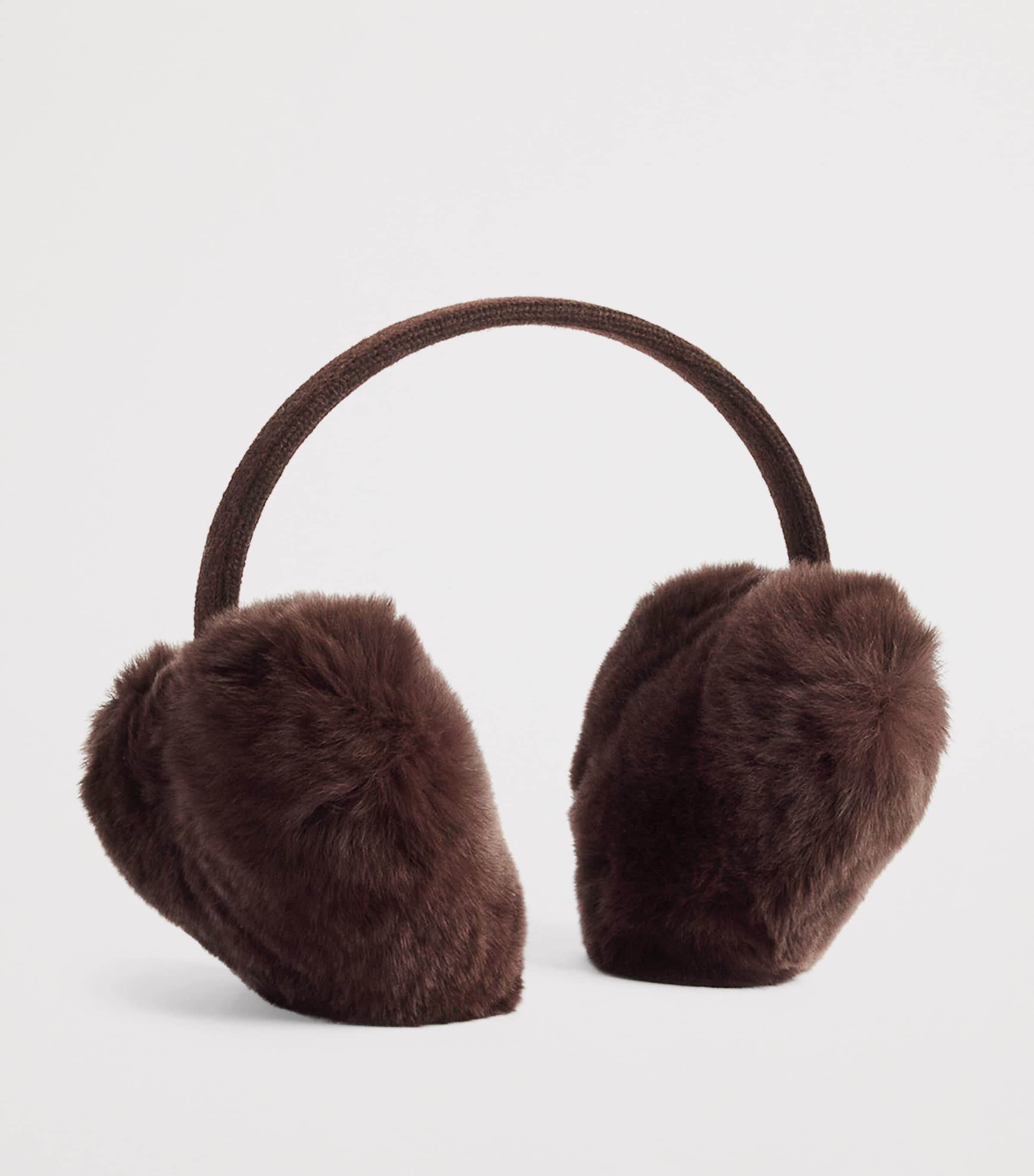 Yves Salomon Enfant Rabbit Fur Knitted Earmuffs Image 2
