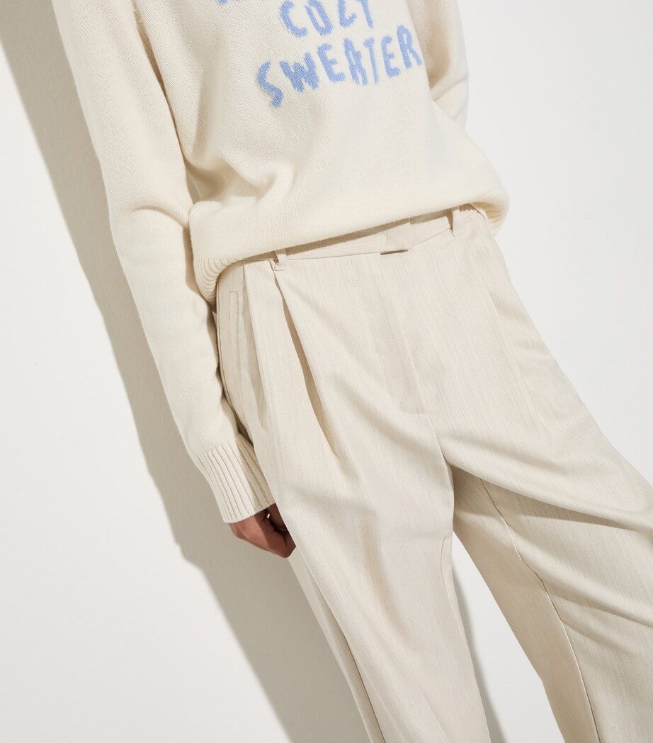 Cotton-Wool Straight Trousers WOOL WHITE Image 5