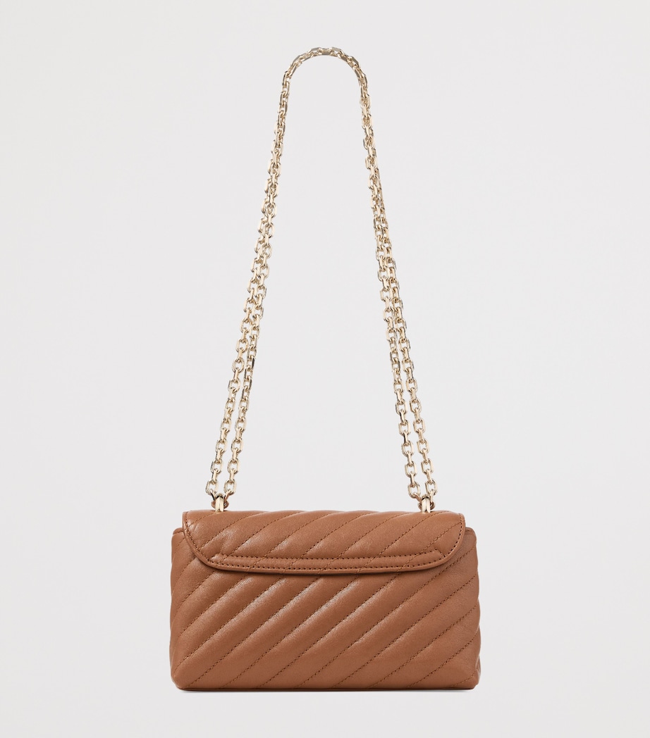 Jimmy Choo Curve Small Biker Leather Quilted Cross-Body Bag Tan/shiny Gold Image 3