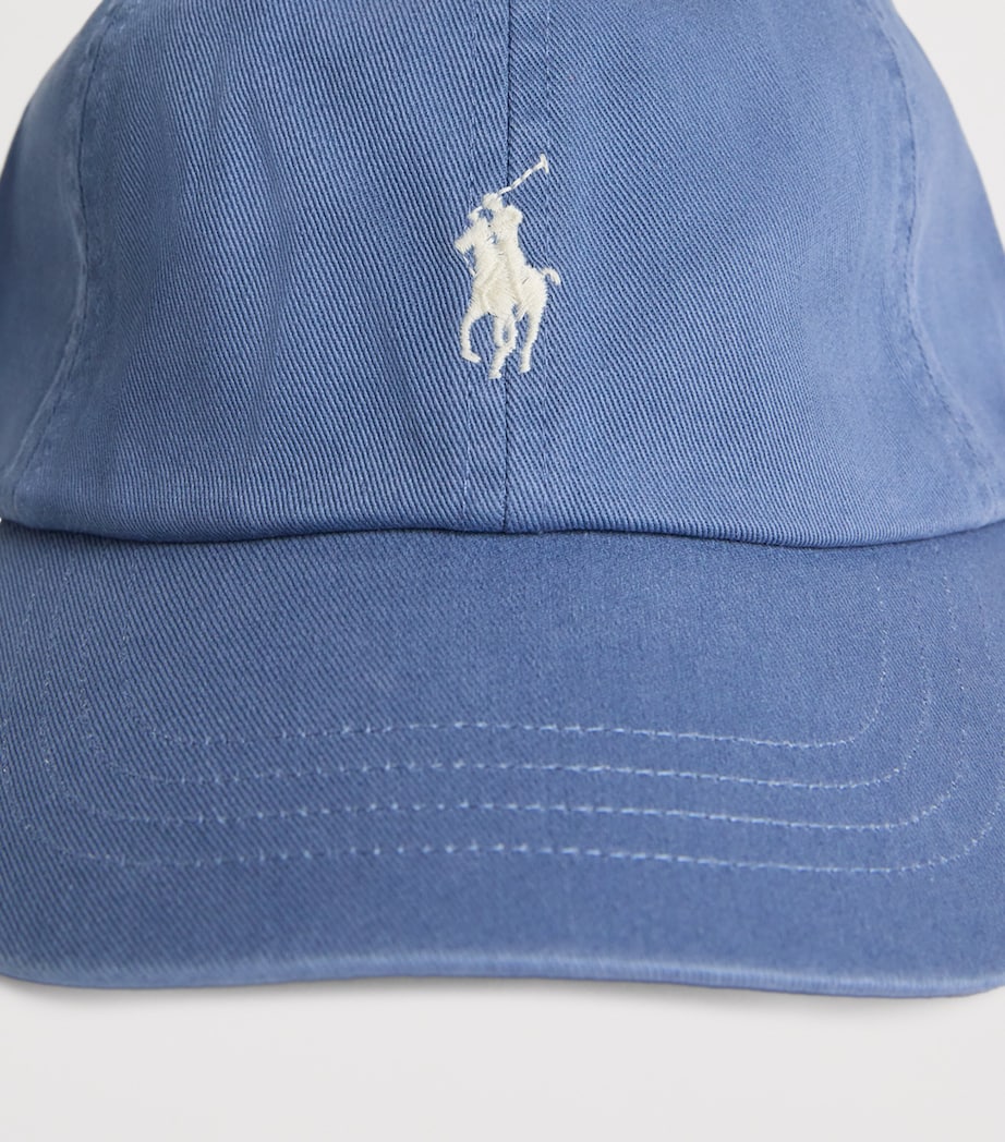 Cotton Polo Pony Baseball Cap BLUE Image 4