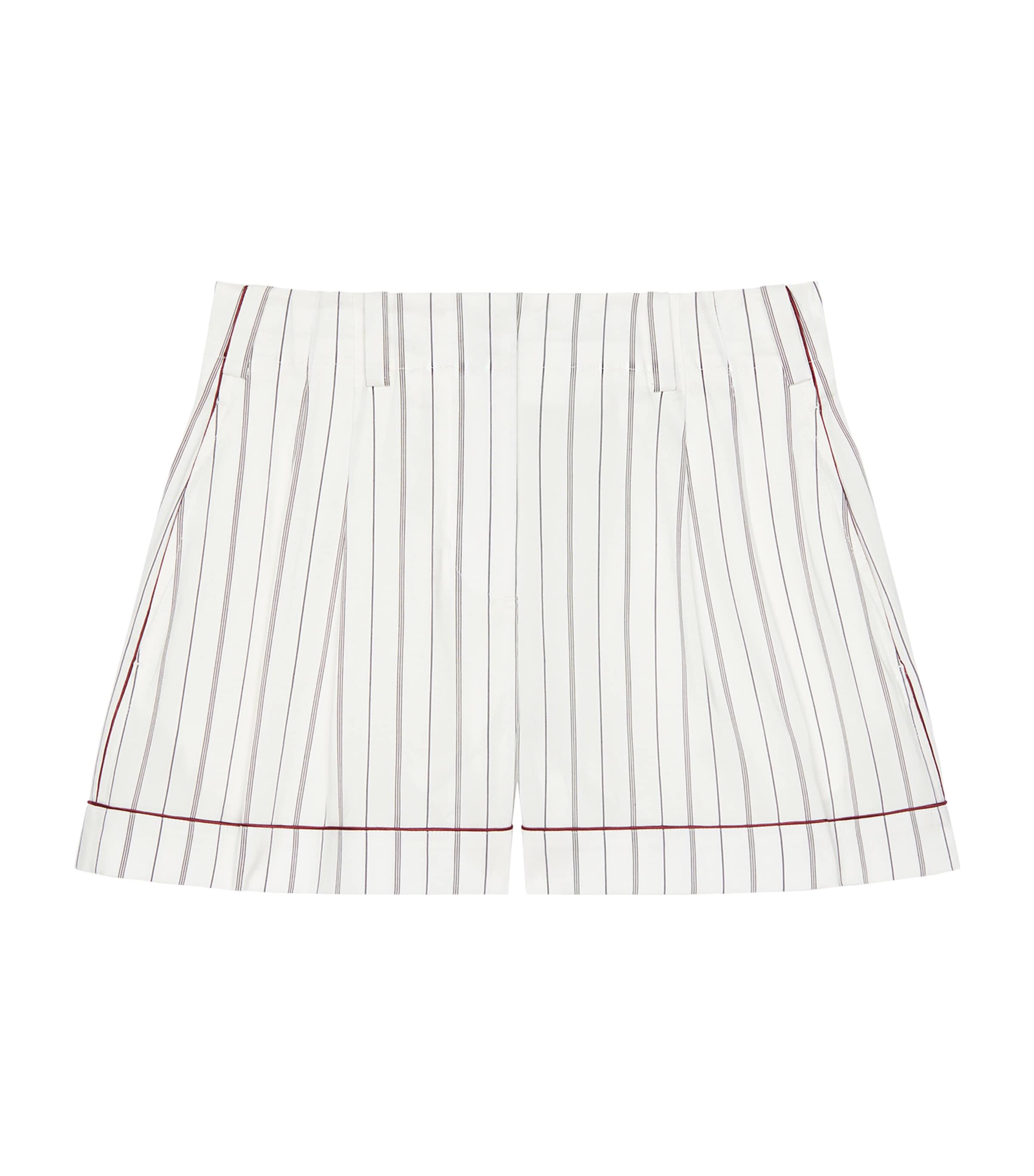 Givenchy Womens Cotton-Silk Stripe Shorts Grey/white Image 1