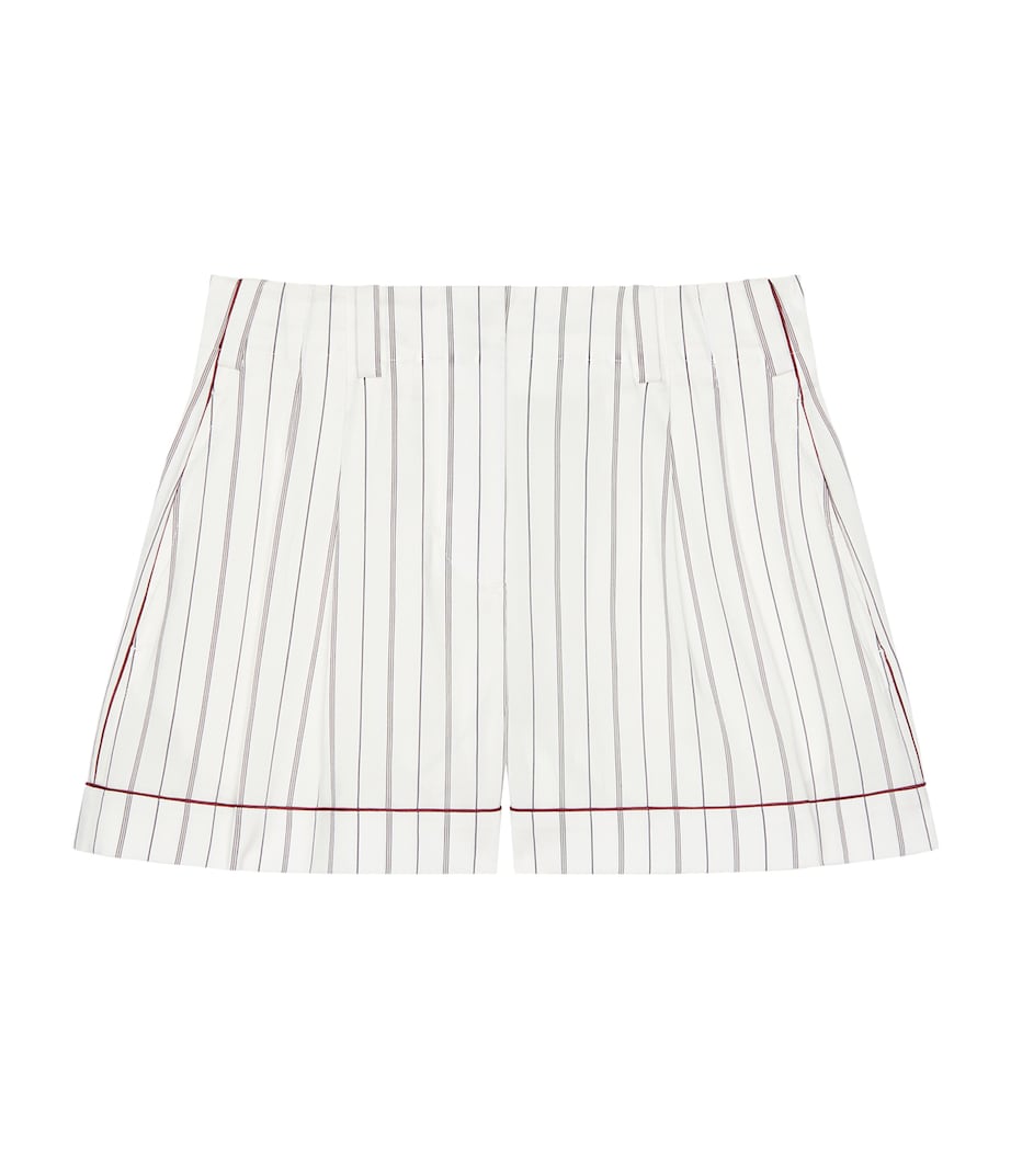 Givenchy Womens Cotton-Silk Stripe Shorts Grey/white Image 1