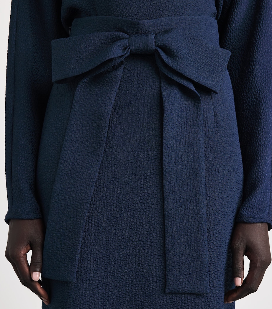 Edeline Lee Womens Jacquard Bow Midi Skirt Nav/navy Image 3
