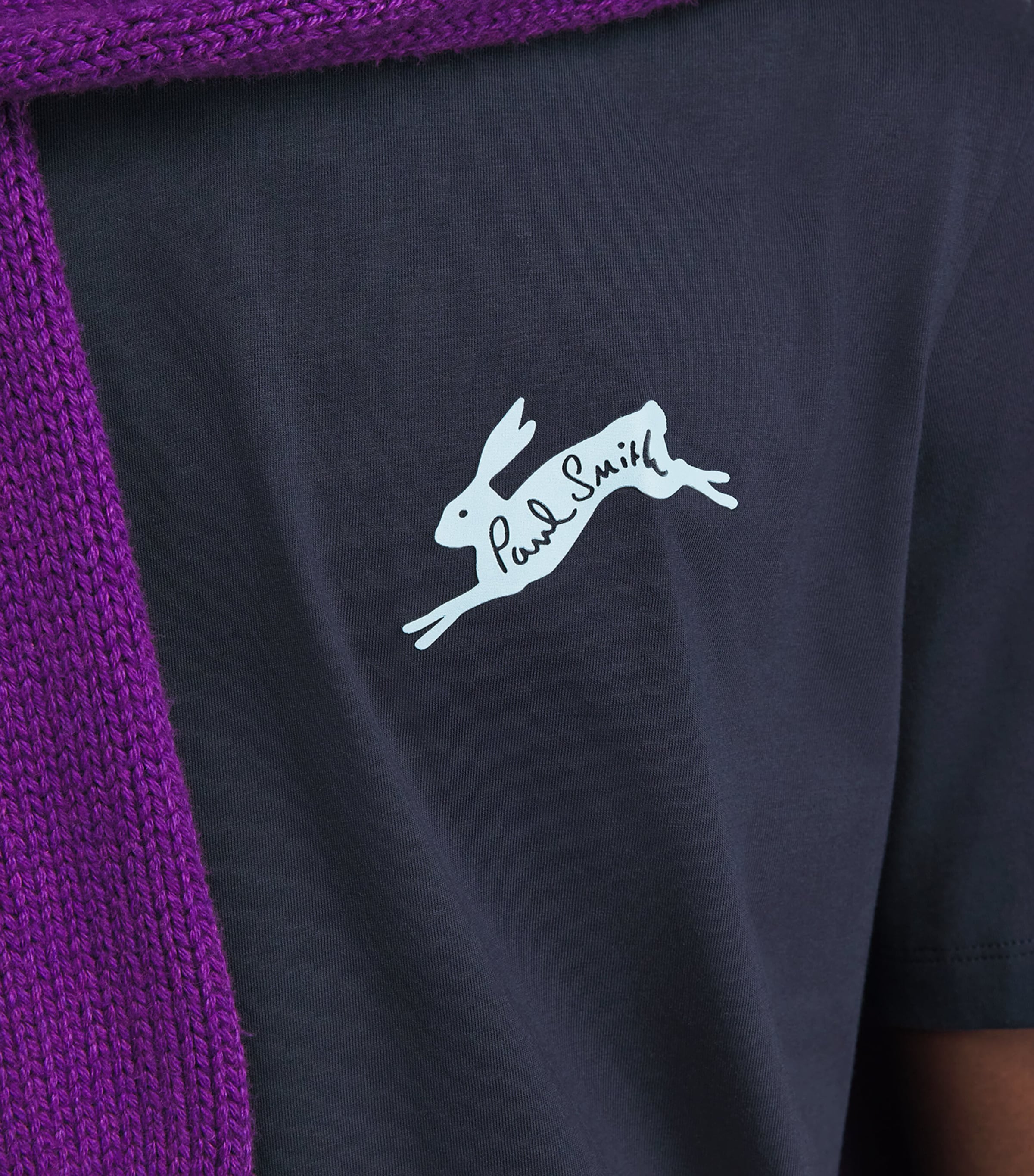 Paul Smith Mens Cotton Bunny Logo T-Shirt Navy Image 3
