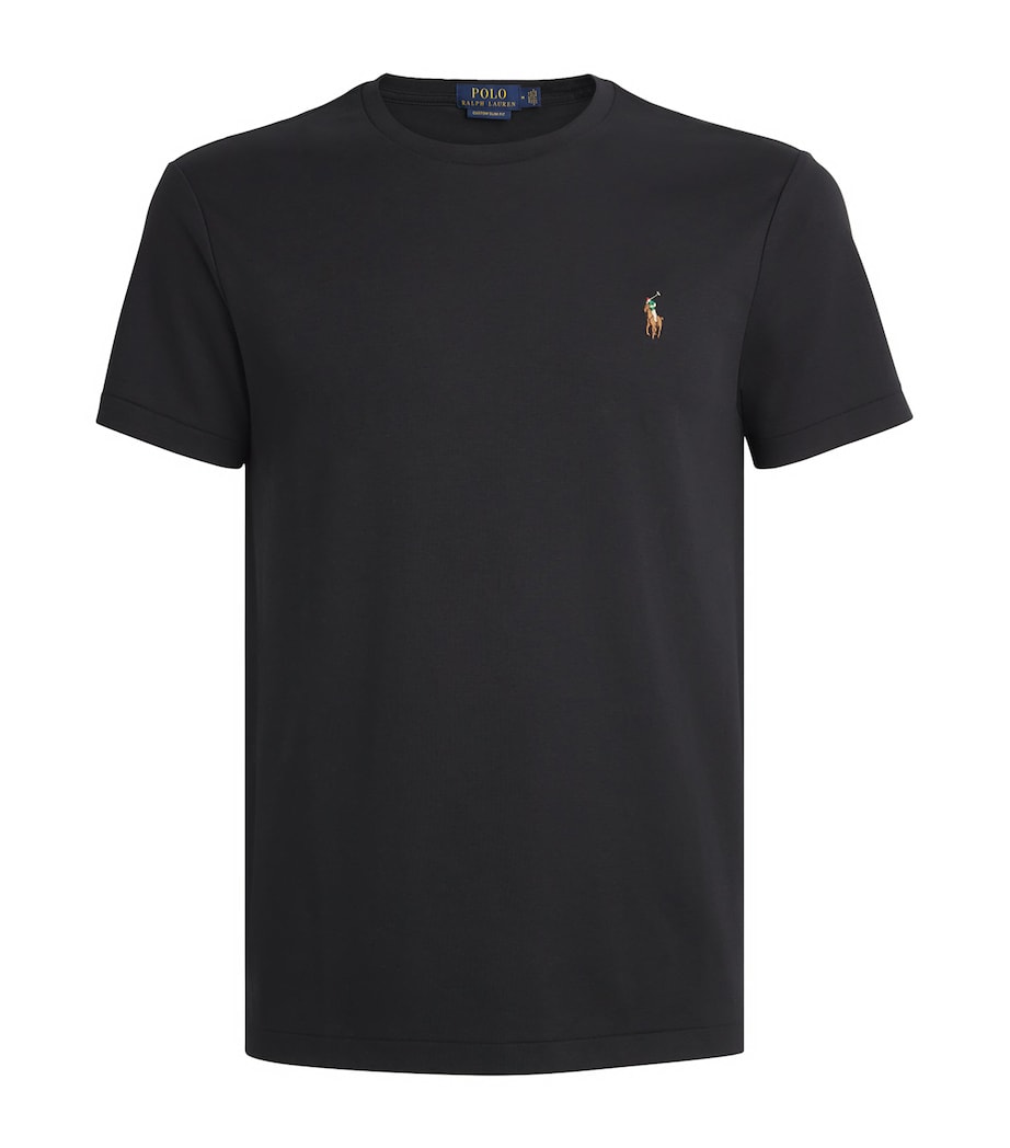 Polo Ralph Lauren Mens Pima Cotton Polo Pony T-Shirt Polo Black Image 1