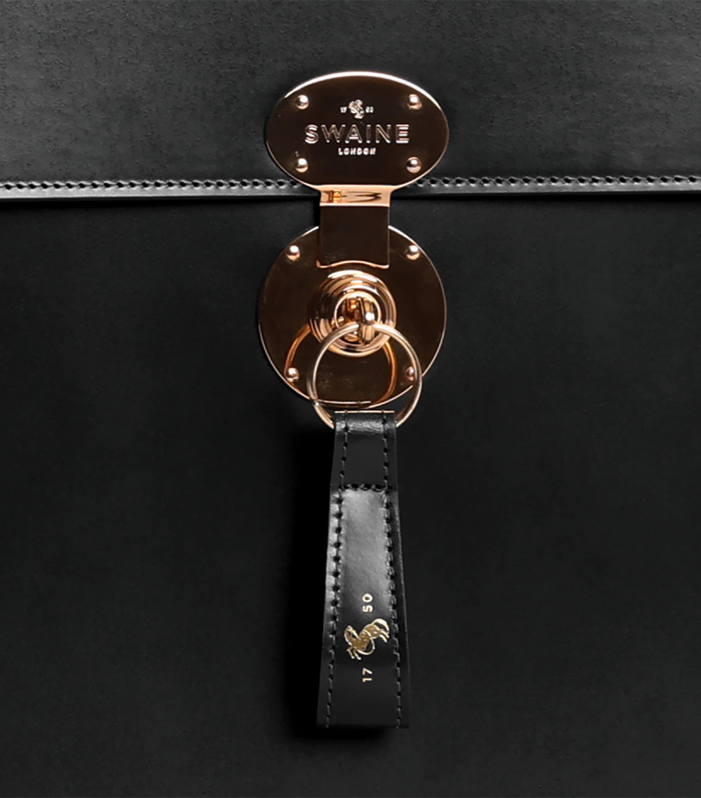 Leather President Briefcase BLACK Image 3