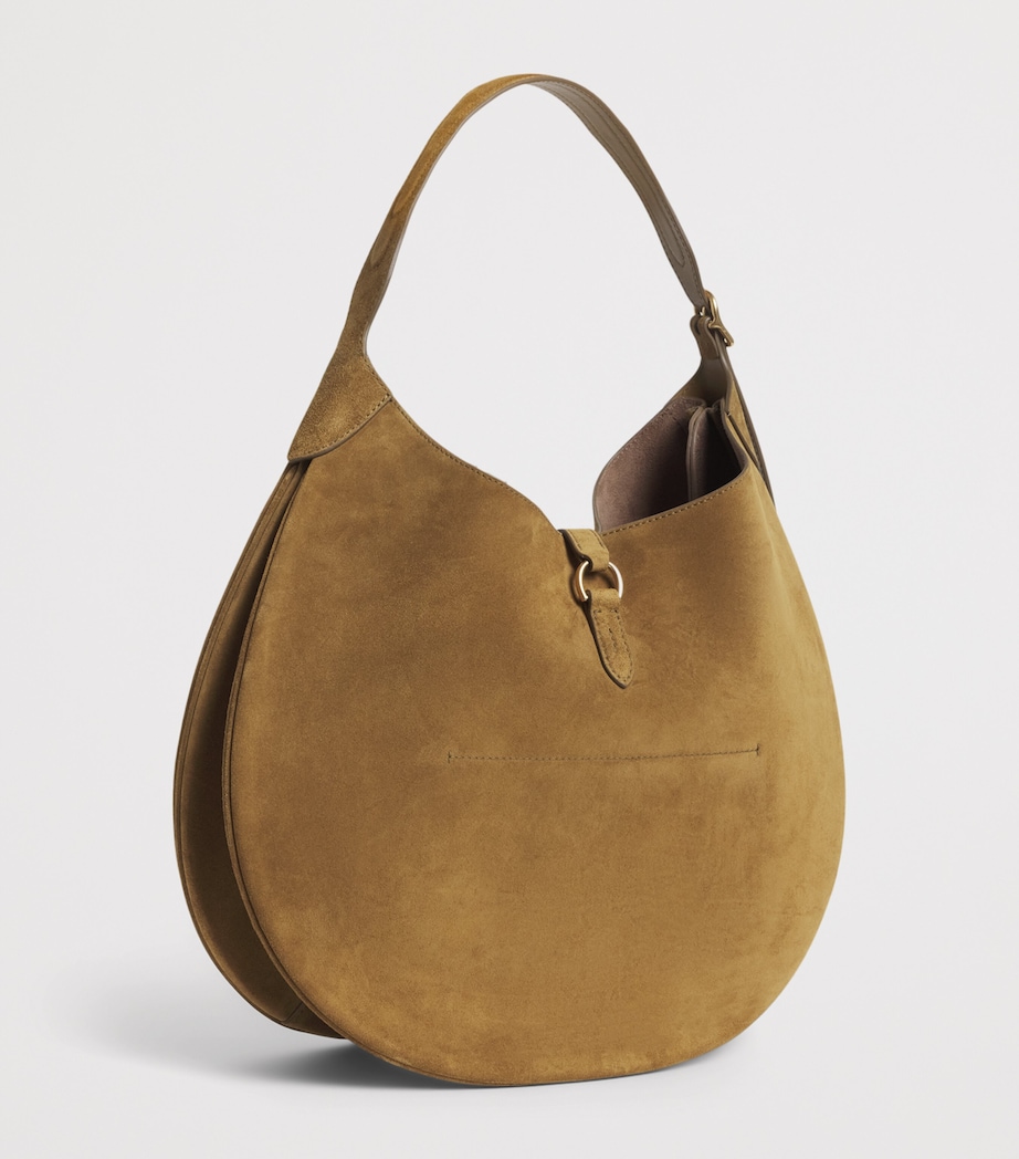 Medium Suede ID Shoulder Bag ARTICHOKE Image 3