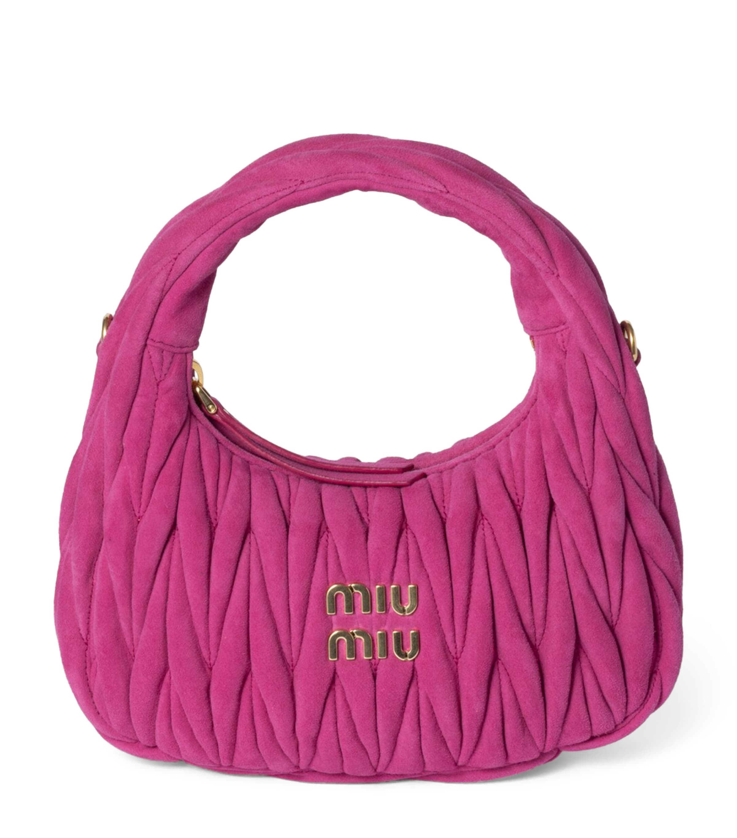 バッグ・カバンその他 MIU MIU Wander extra-large hobo bag in quilted suede Miu Miu Women's' Wander Hobo Bag in Black | LN-CC®