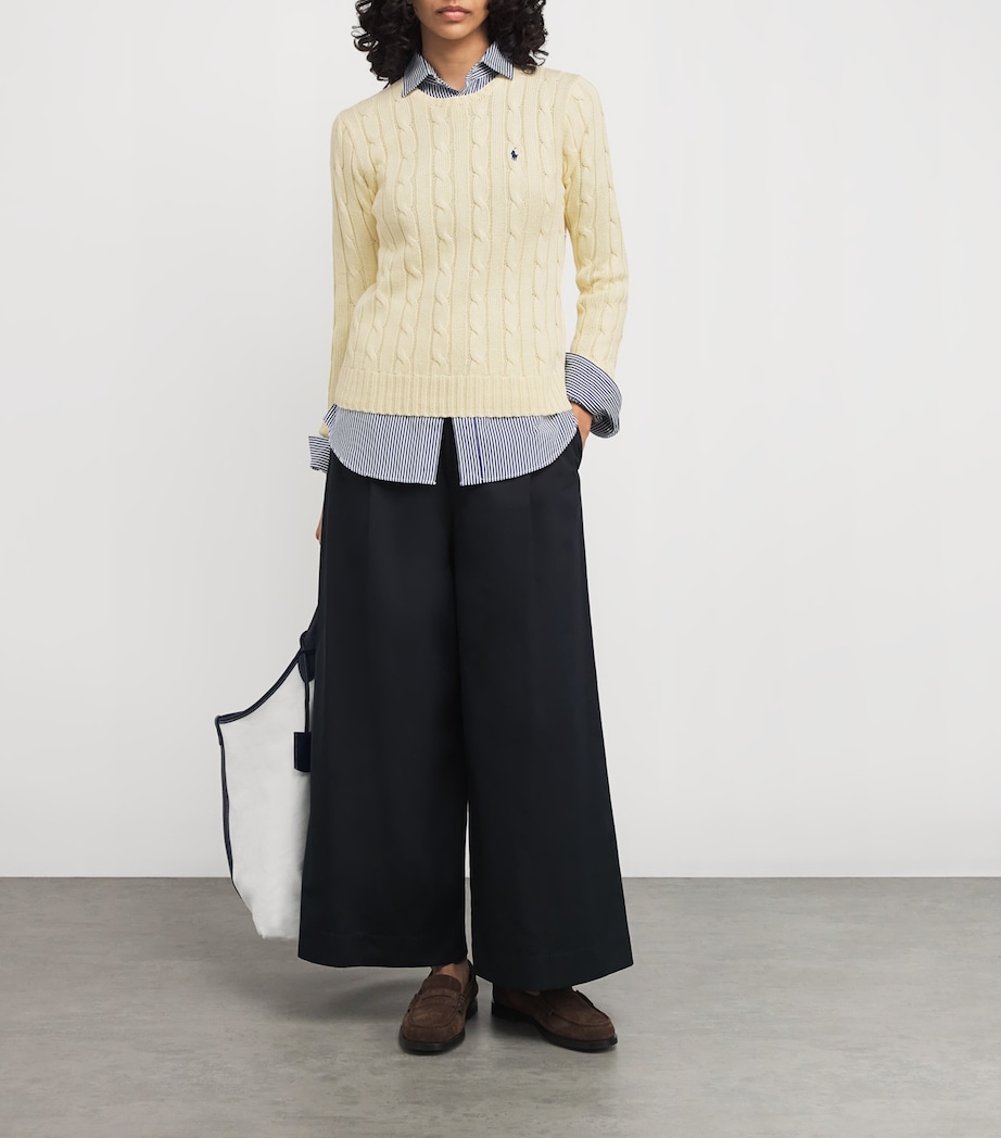 Cotton Cable-Knit Julianna Sweater CREAM Image 2