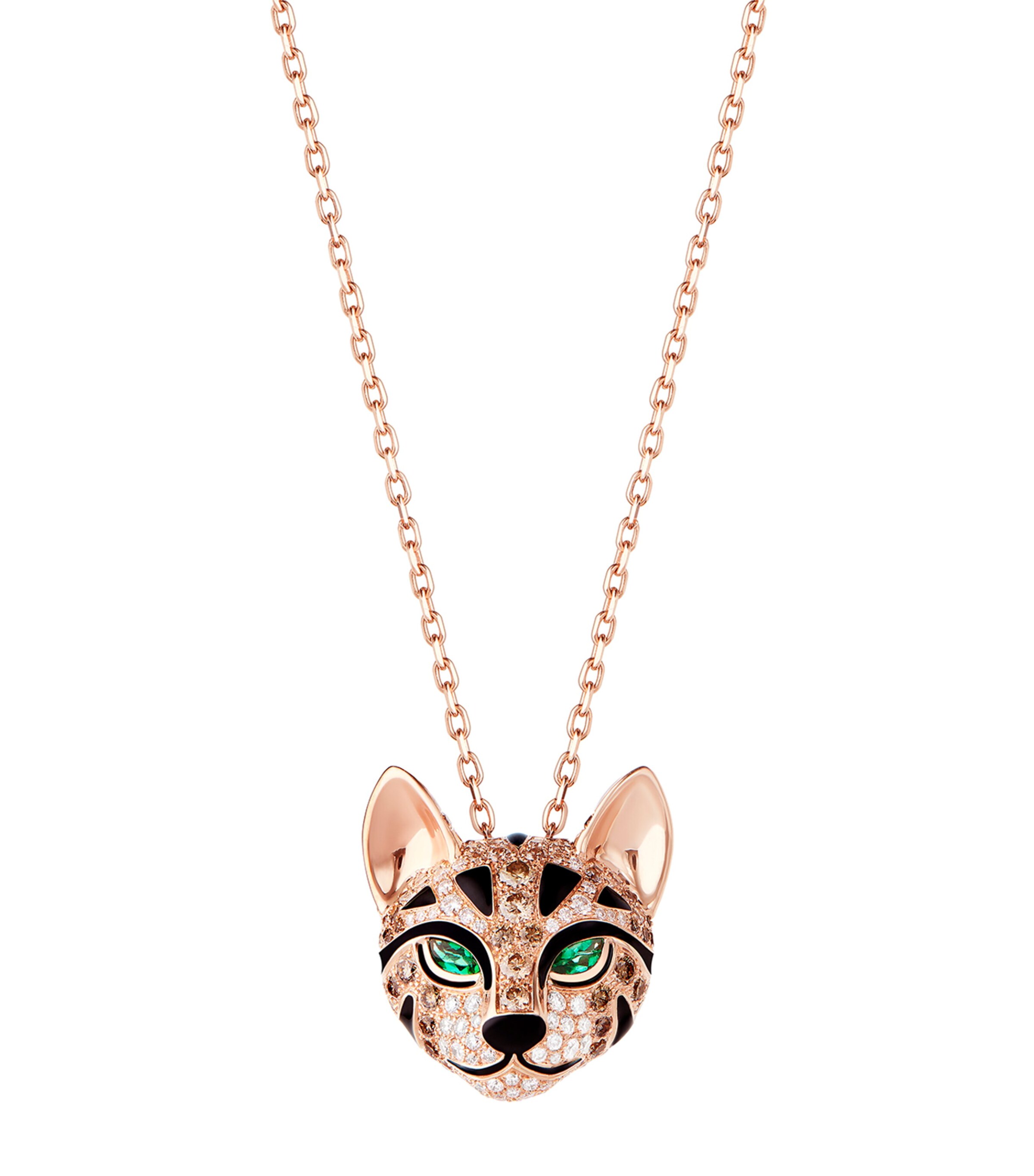 Rose Gold, Diamond and Emerald Animaux de Coll Necklace ROSE Image 2