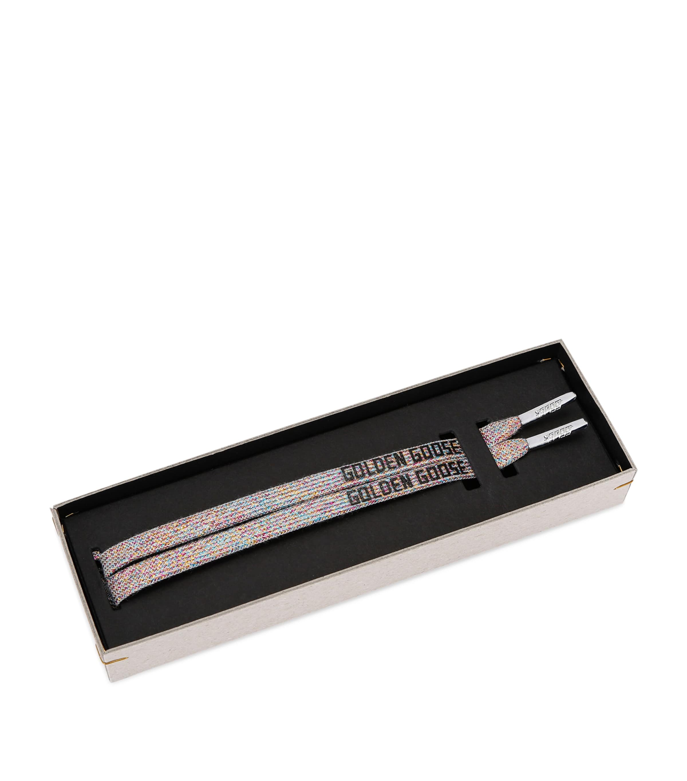 Golden Goose Metallic Logo Print Laces In Multi