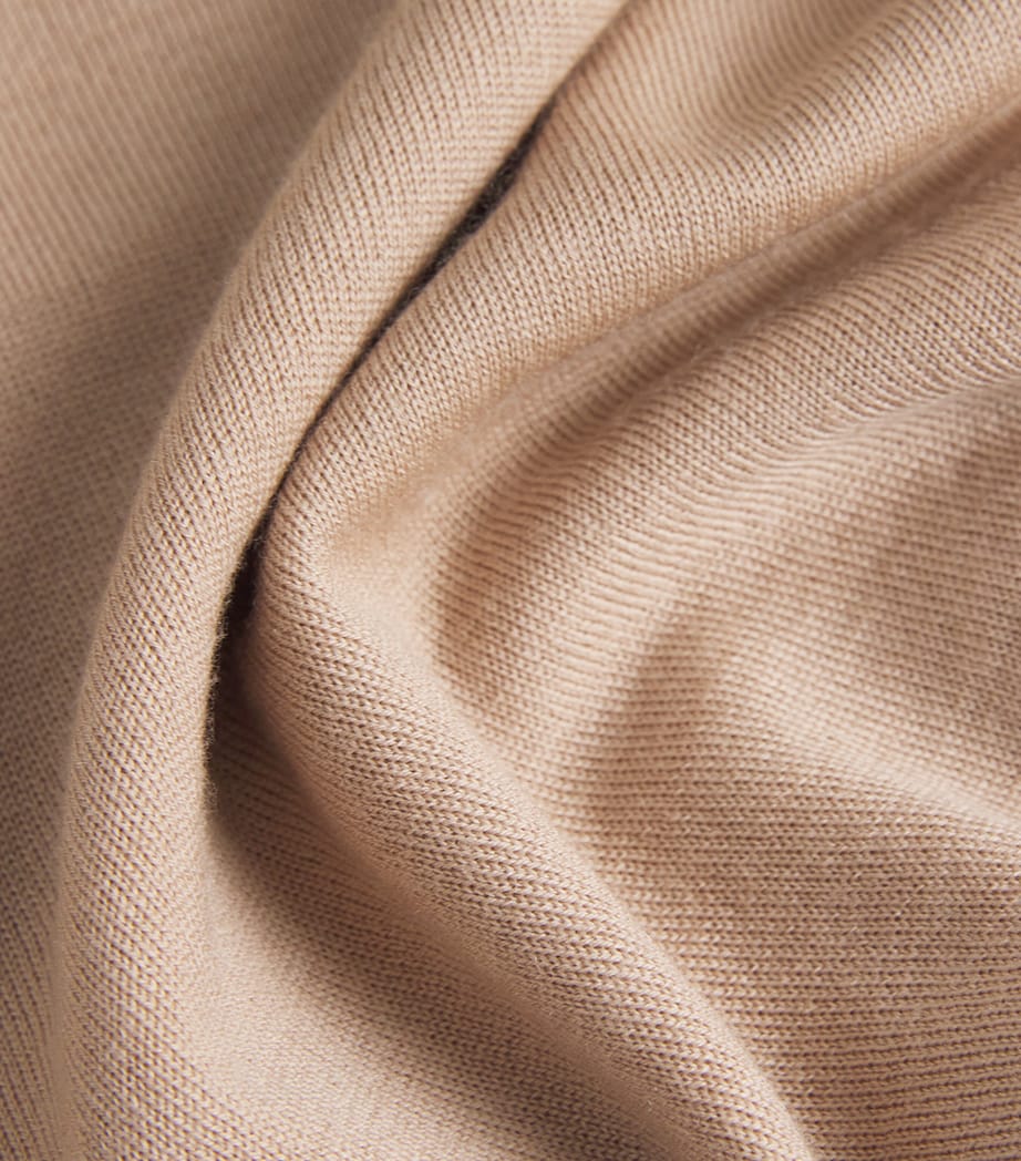 Wool Crew-Neck Long-Sleeve Top CAMMELLO, SABBIA Image 5