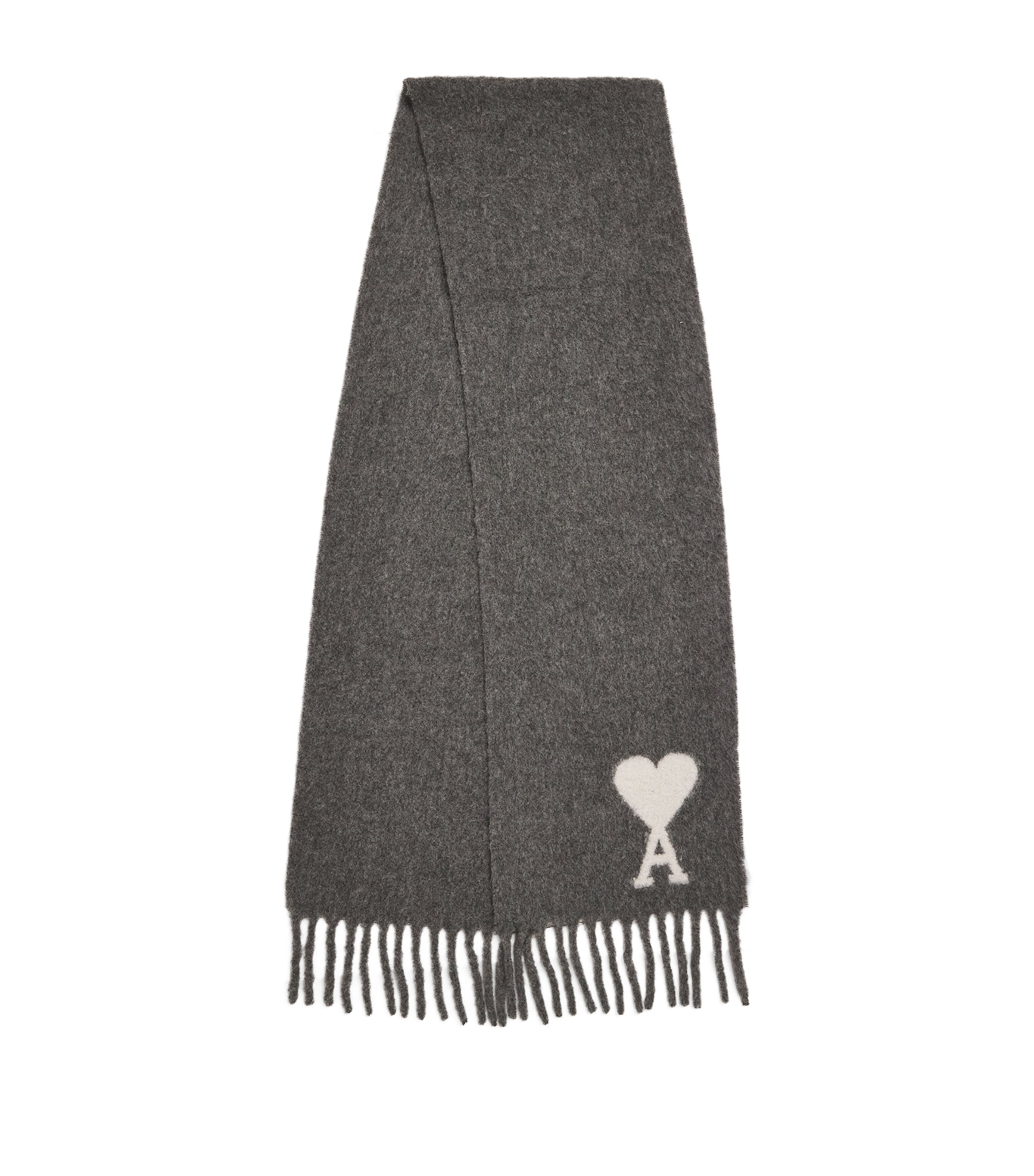 Ami Alexandre Mattiussi Ami De Coeur Scarf In Grey