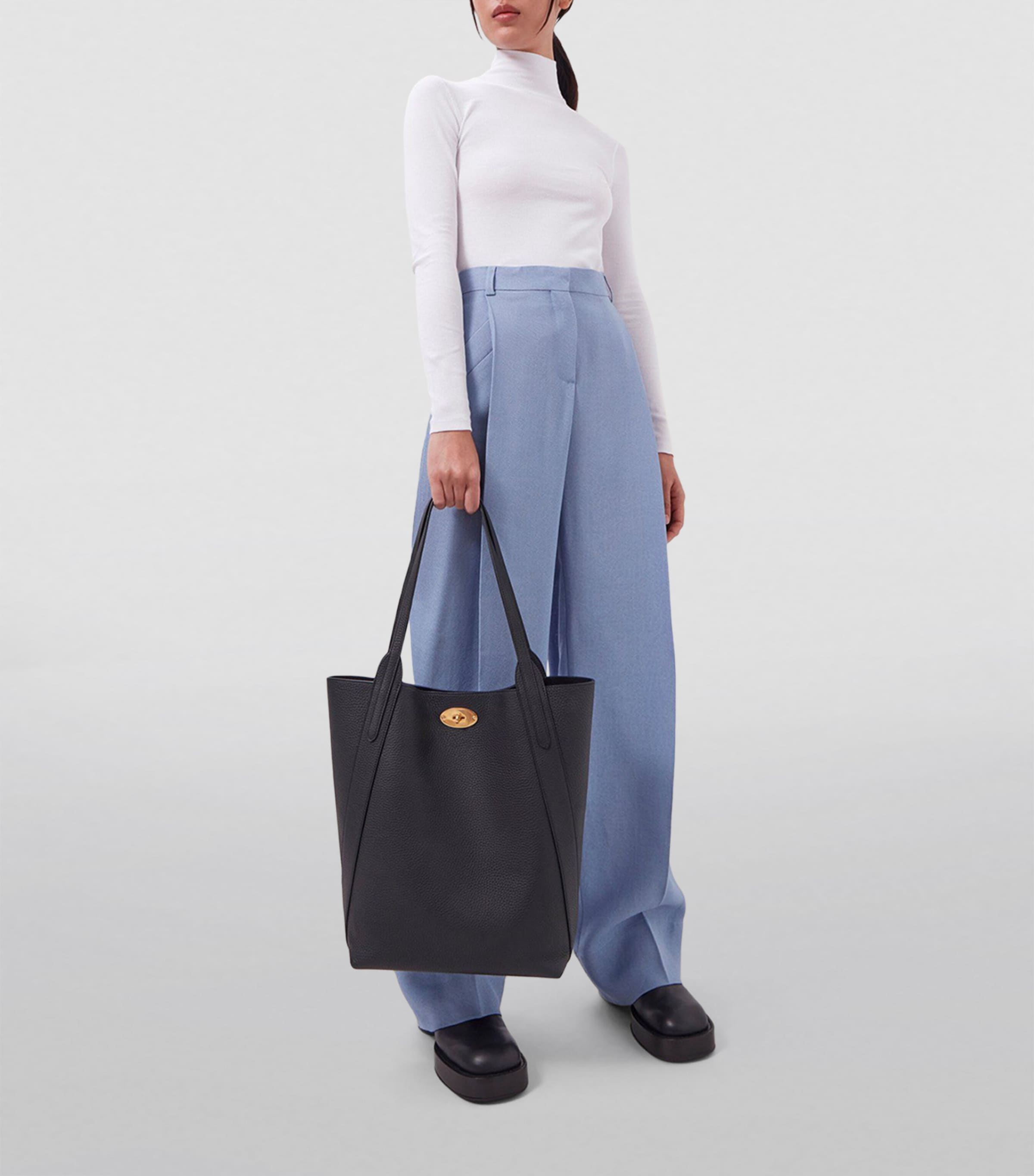 Leather North South Bayswater Tote Bag BLACK Image 6