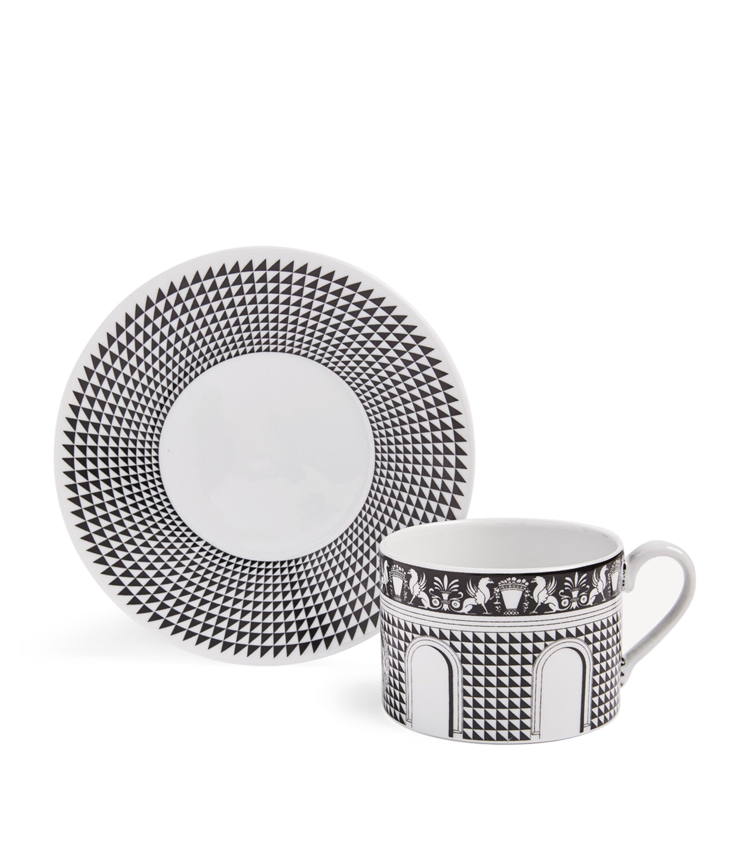 Fornasetti Porcelain Facciata Quattrocentesca Teacup and Saucer Image 4