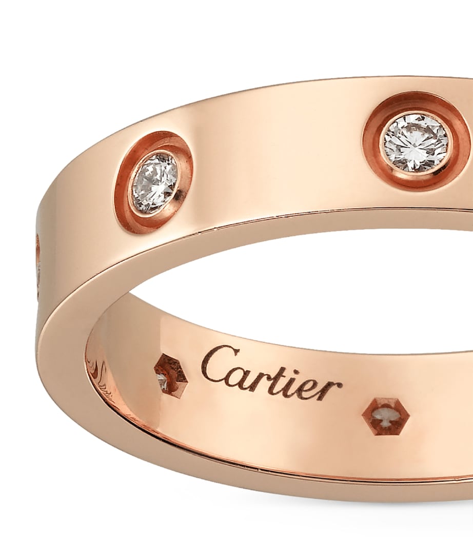 Rose Gold and Diamond LOVE Ring MULTI Image 6