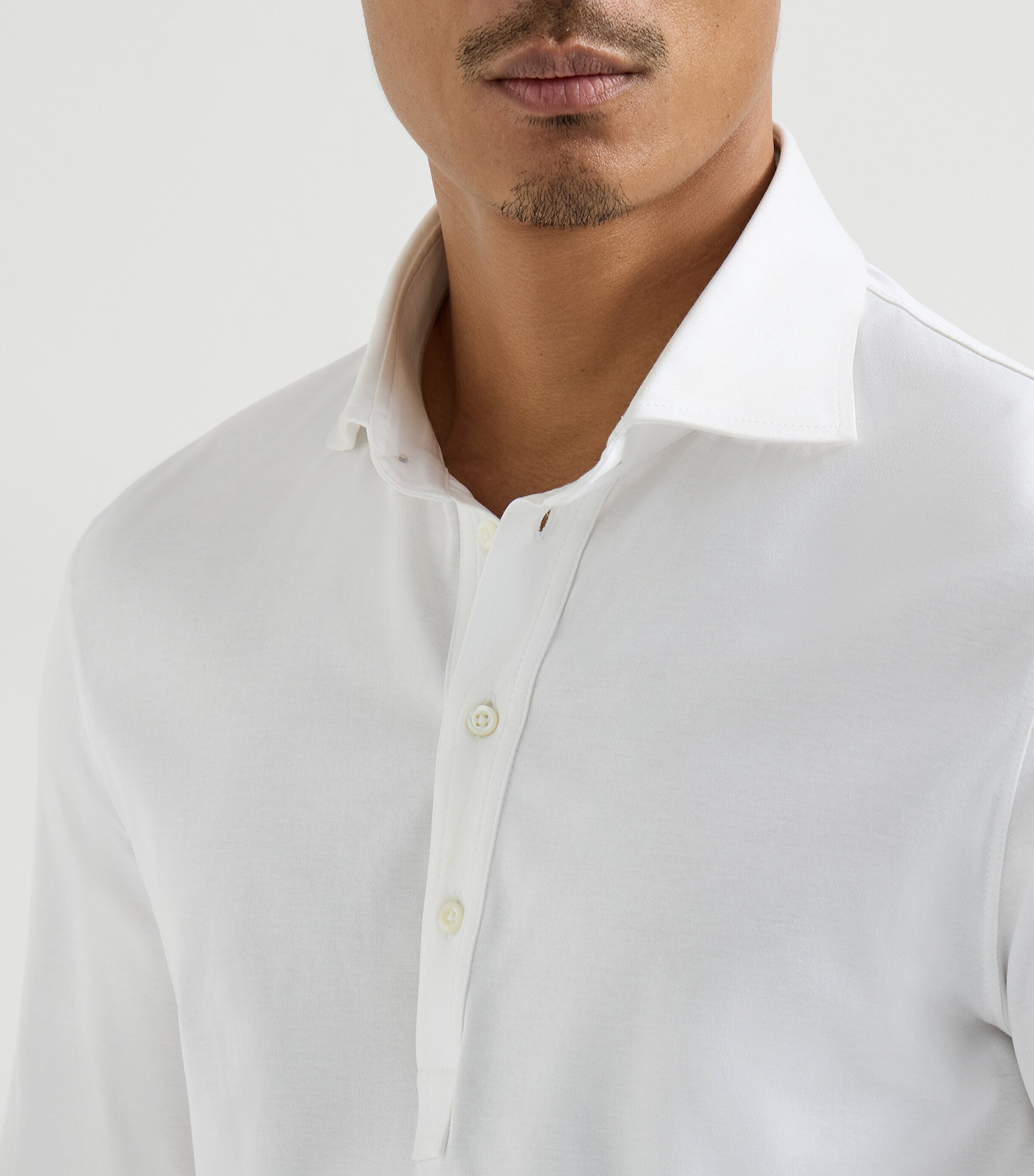 Brunello Cucinelli Mens Cotton Long-Sleeve Polo Shirt Image 6