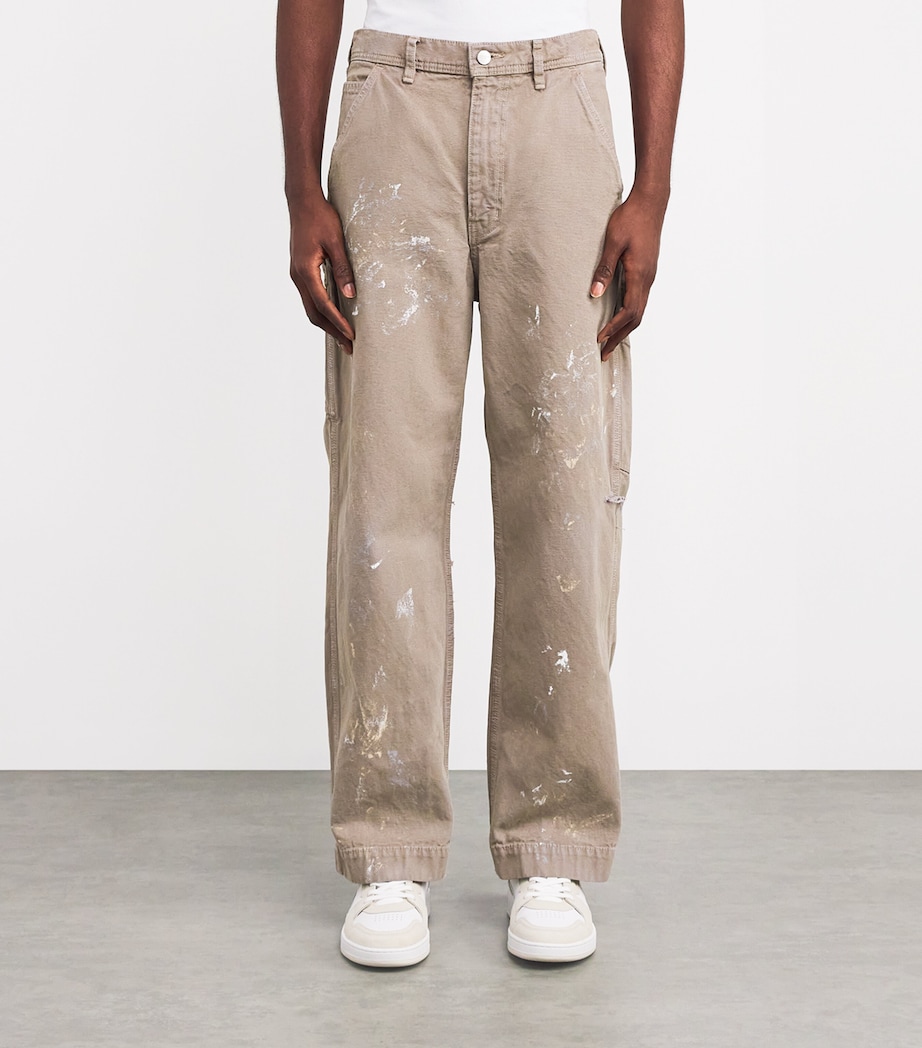 Enfants Riches Déprimés Mens Paint Carpenter Trousers Grey / Ivory Paint Image 3