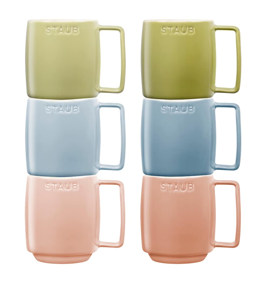 Staub Set of 6 Mugs Mixed Colours Image 1