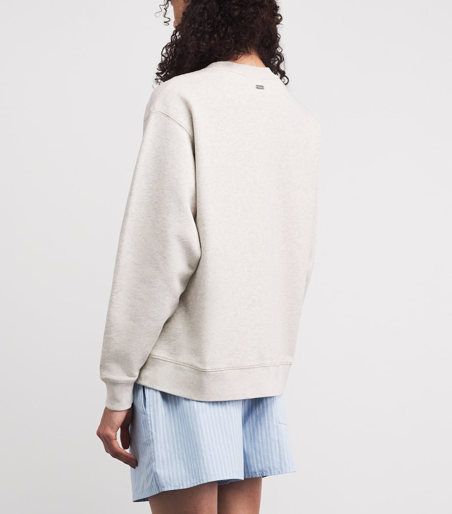 Barbour Womens Logo Hartland Sweatshirt Cloud Marl Image 5