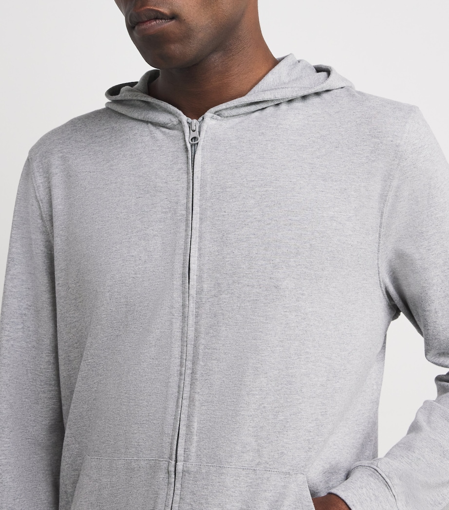 Cotton-Blend Lounge Zip-Up Hoodie HEATHER GREY Image 6