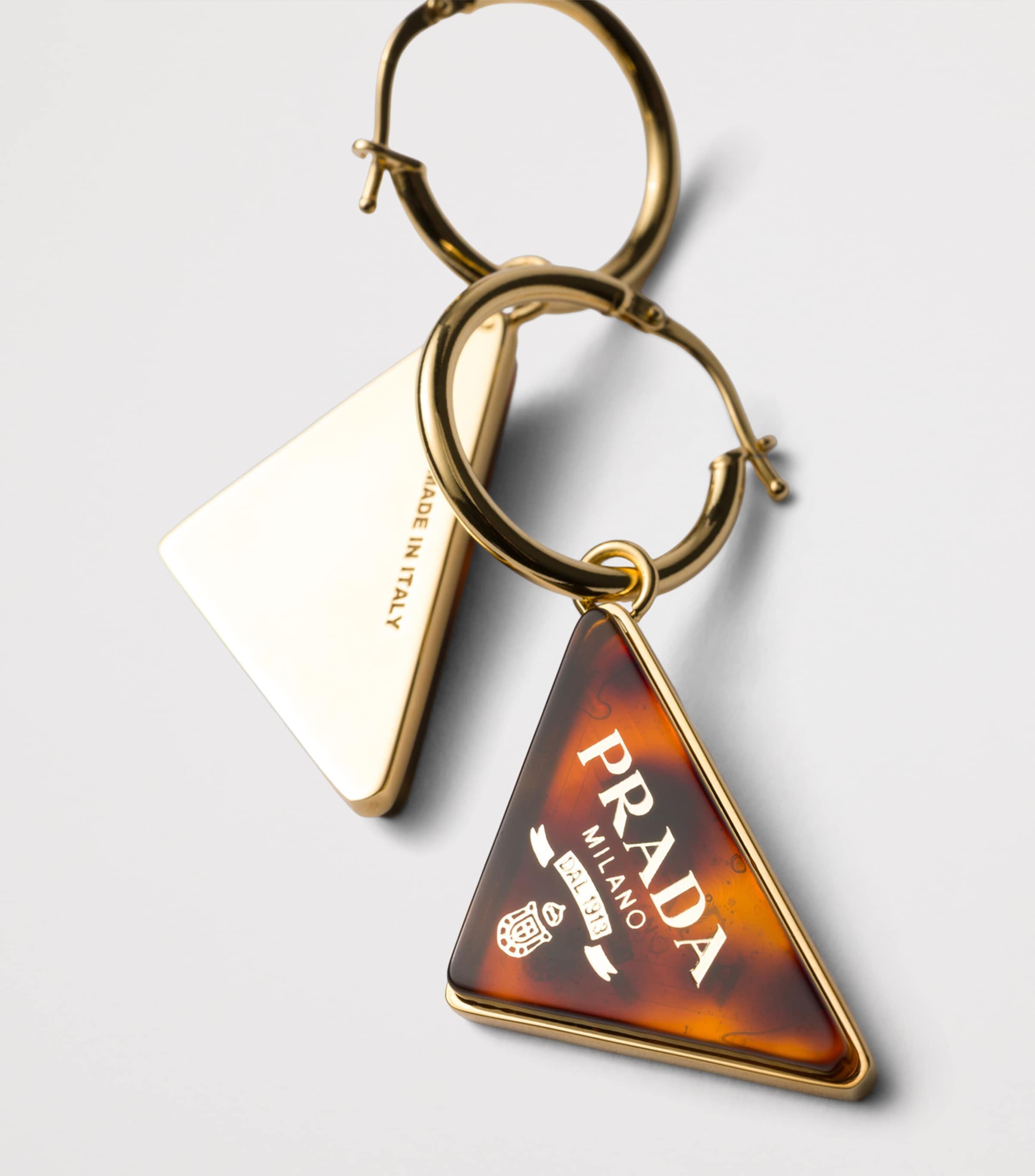 Plexiglass Triangle Logo Hoop Earrings F03U2 Image 2