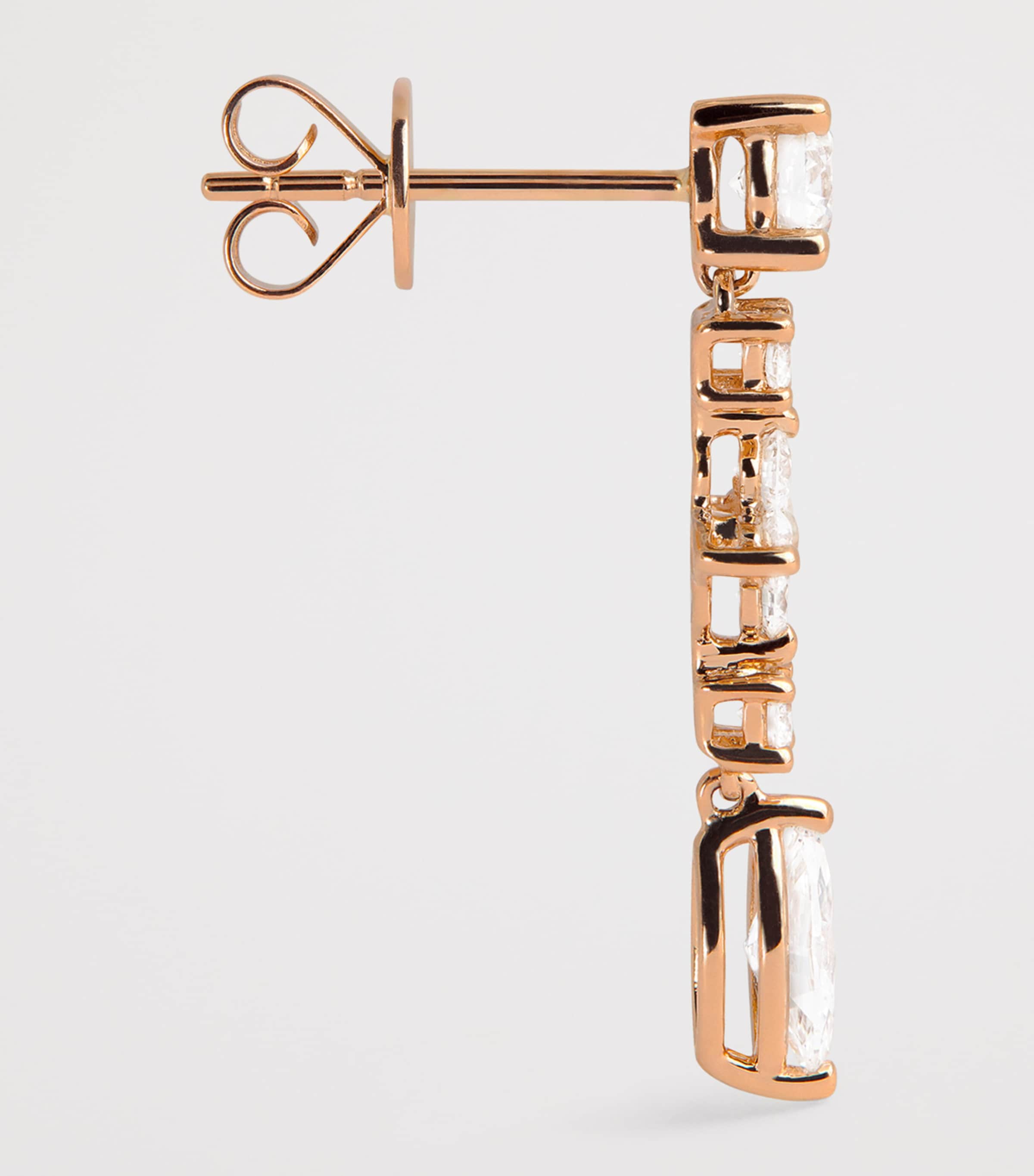 Rose Gold and Diamond Vivi Drop Earrings ROSE GOLD Image 4