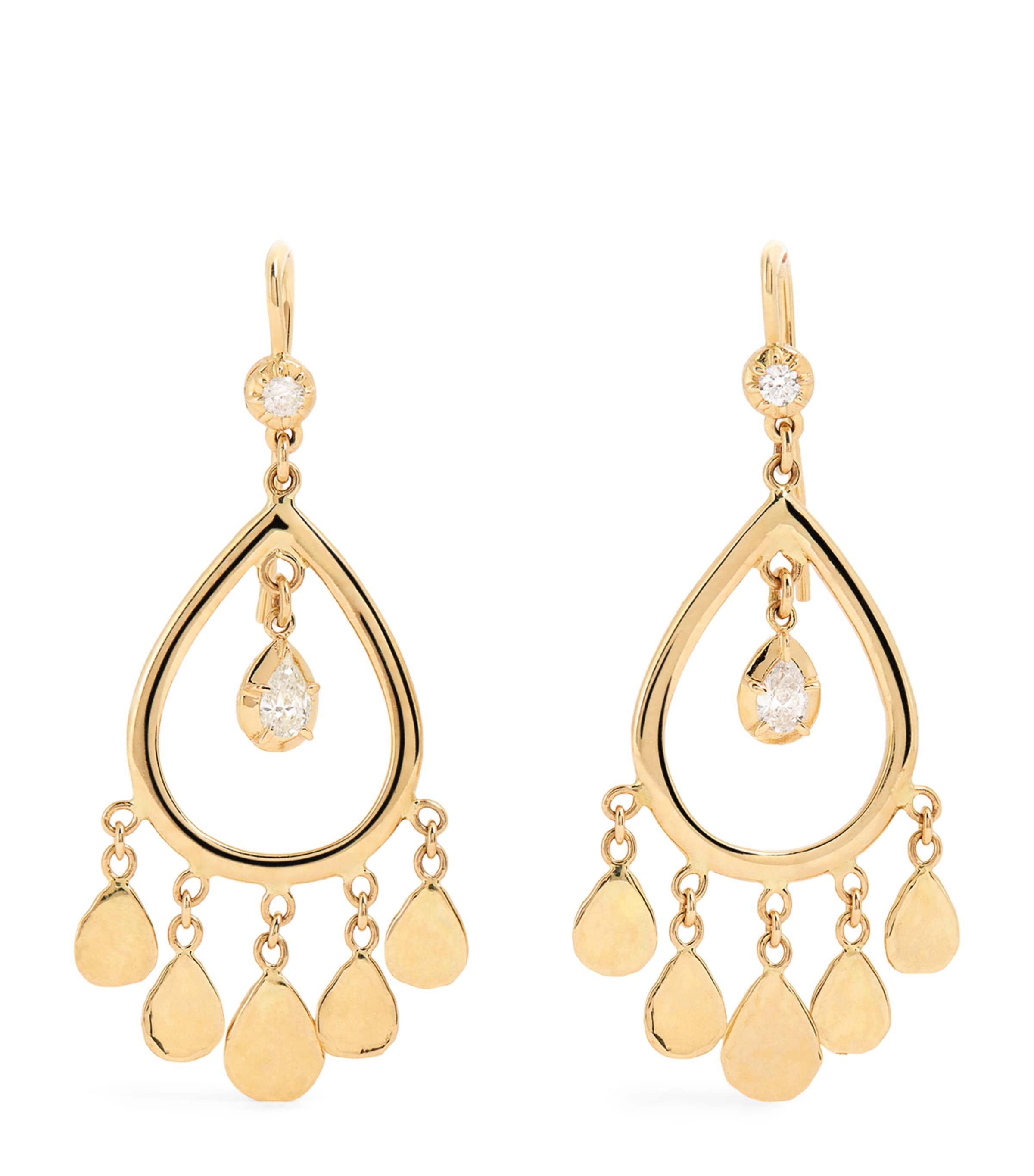 Yellow Gold and Diamond Sophia Shaker Earrings