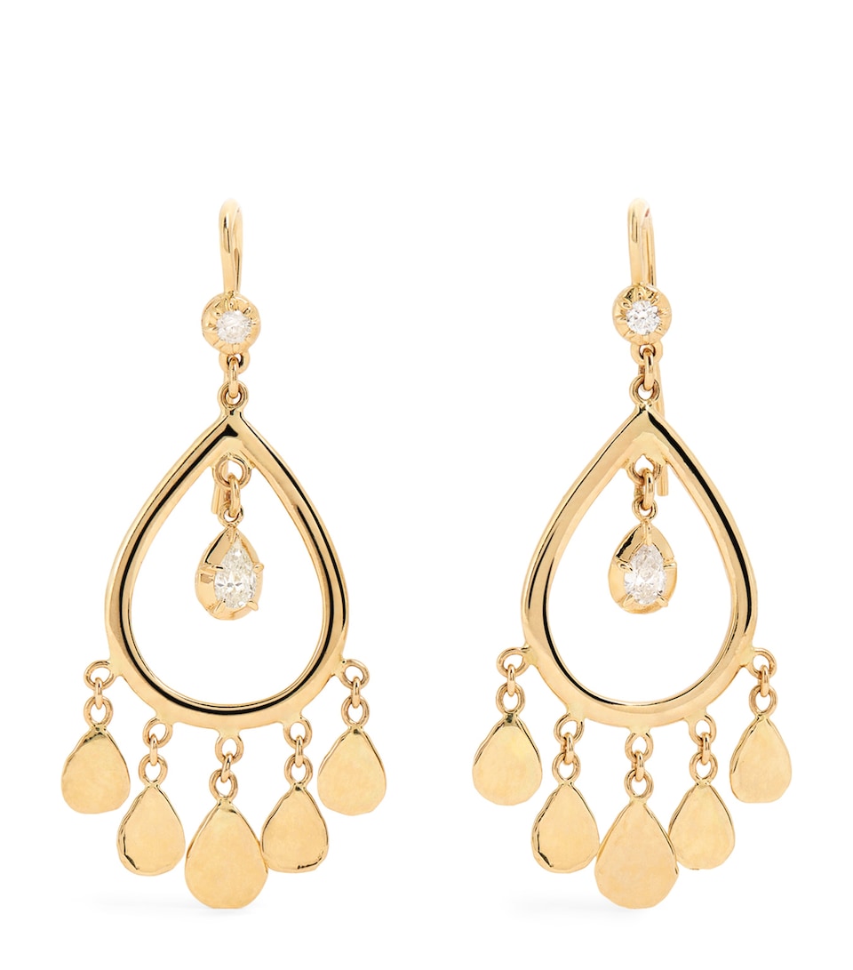 Yellow Gold and Diamond Sophia Shaker Earrings