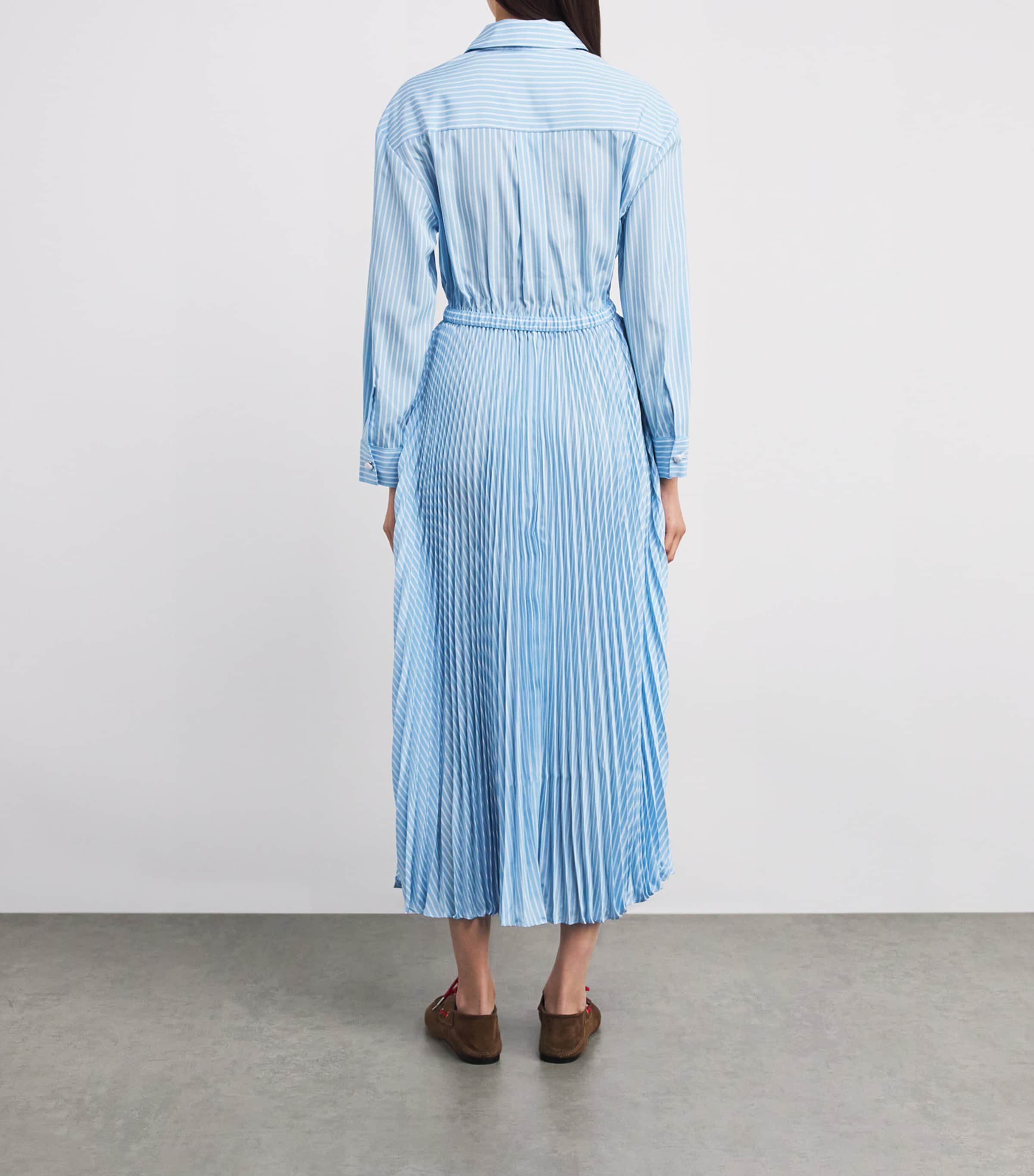 Poplin Stripe Maxi Shirt Dress BLUE SKY Image 3
