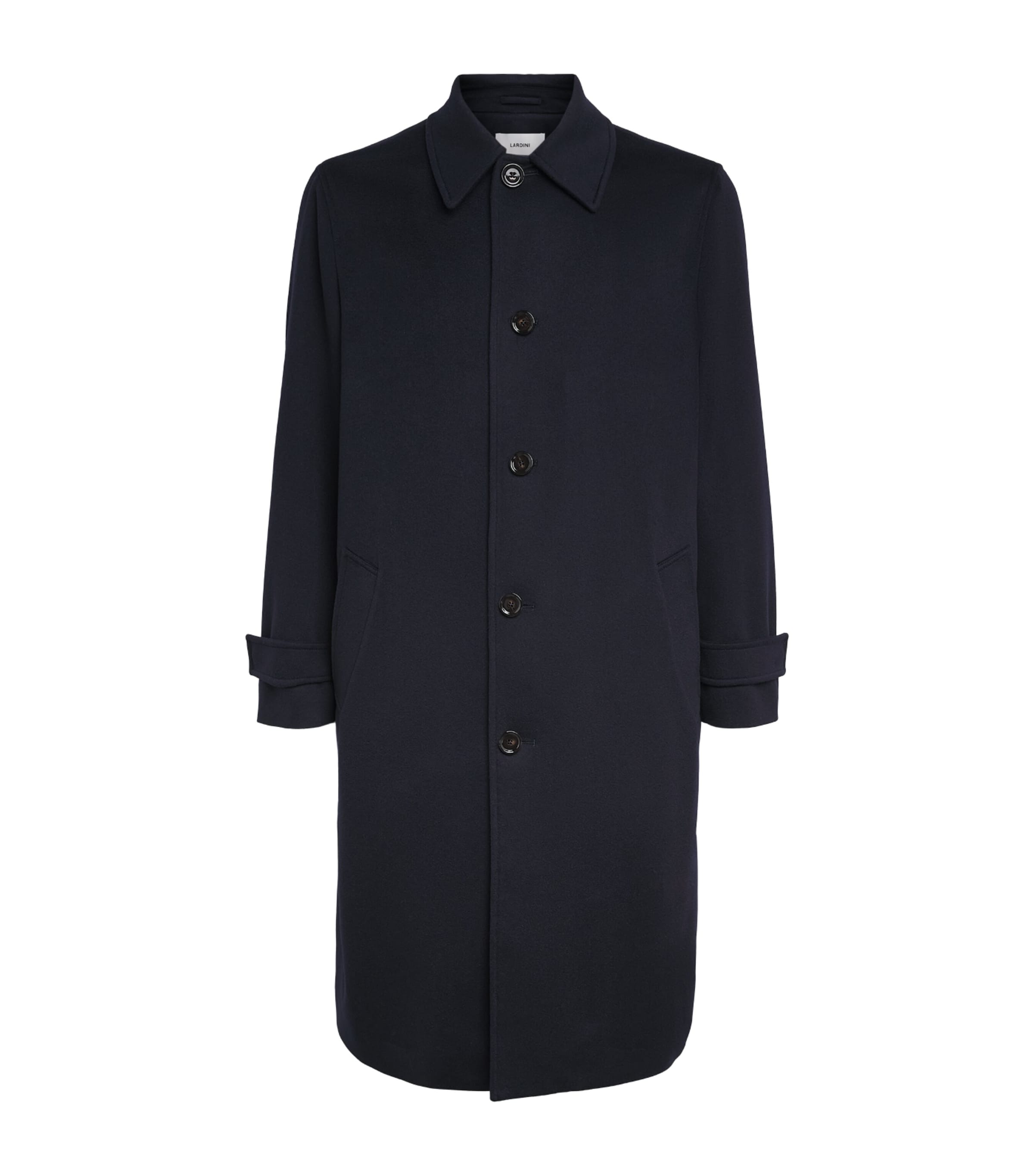 Lardini Mens Cashmere Belted Overcoat Navy Image 1