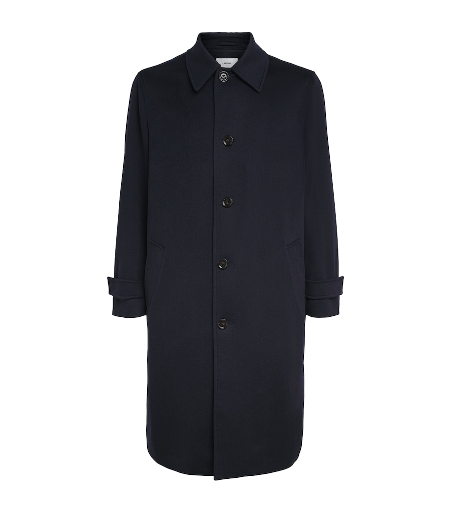 Lardini Mens Cashmere Belted Overcoat Navy Image 1