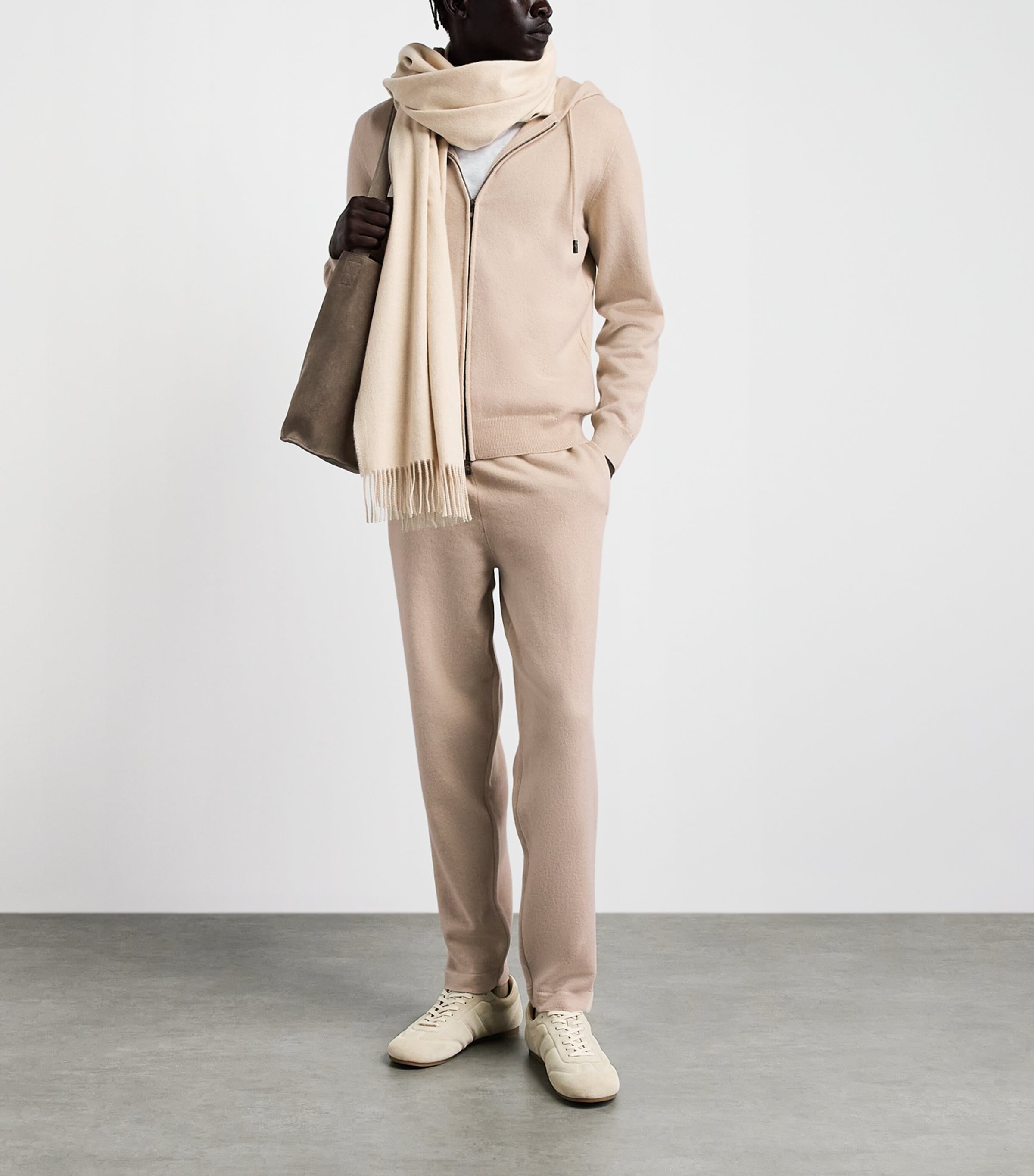 Colombo Mens Cashmere Sweatpants Beige Image 2