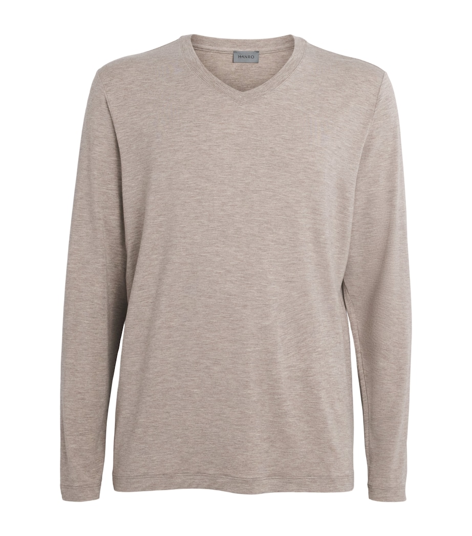 Hanro Mens Casual T-Shirt Hazelnut Melang Image 1