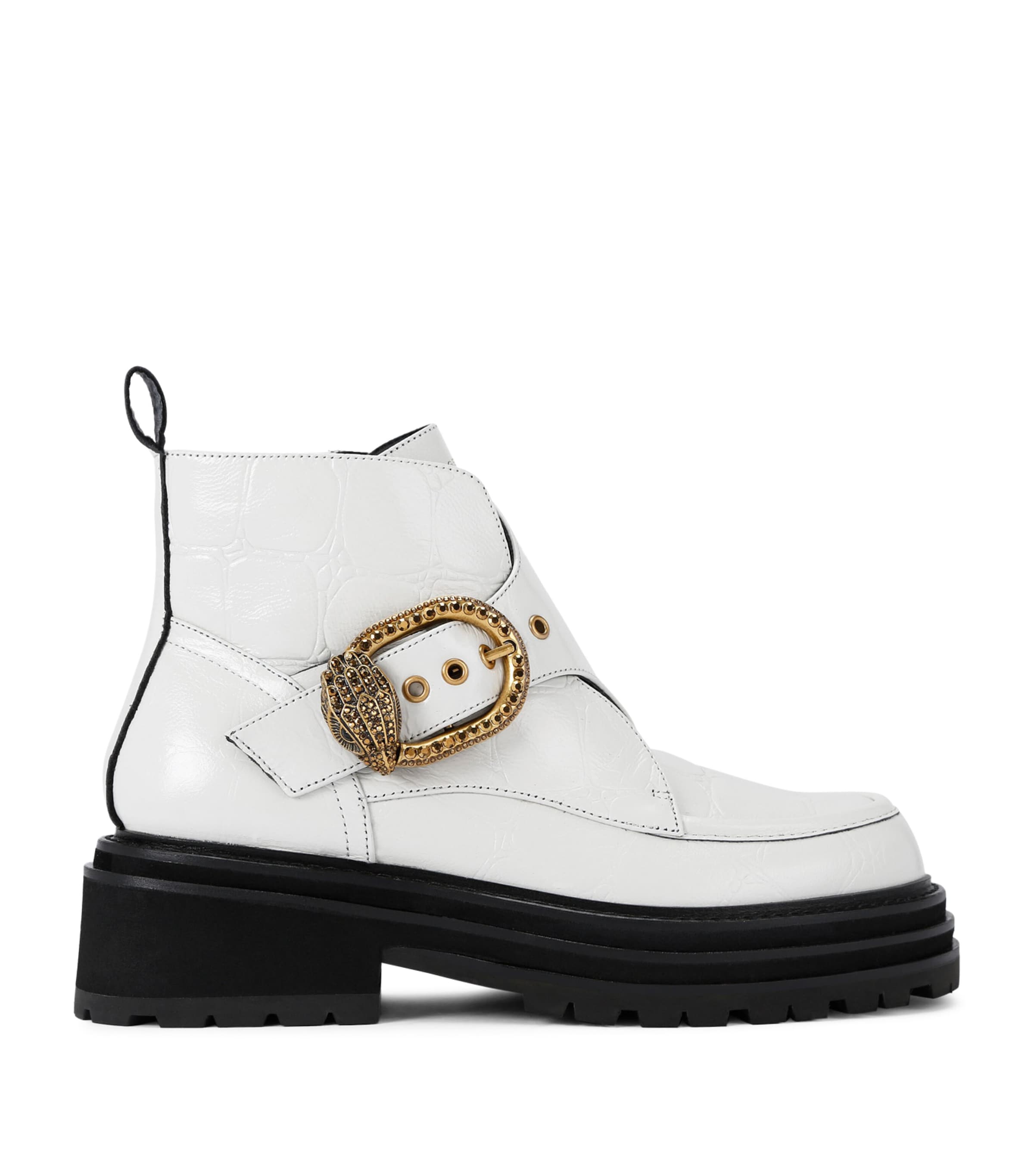 KURT GEIGER LEATHER MAYFAIR CHUNKY ANKLE BOOTS