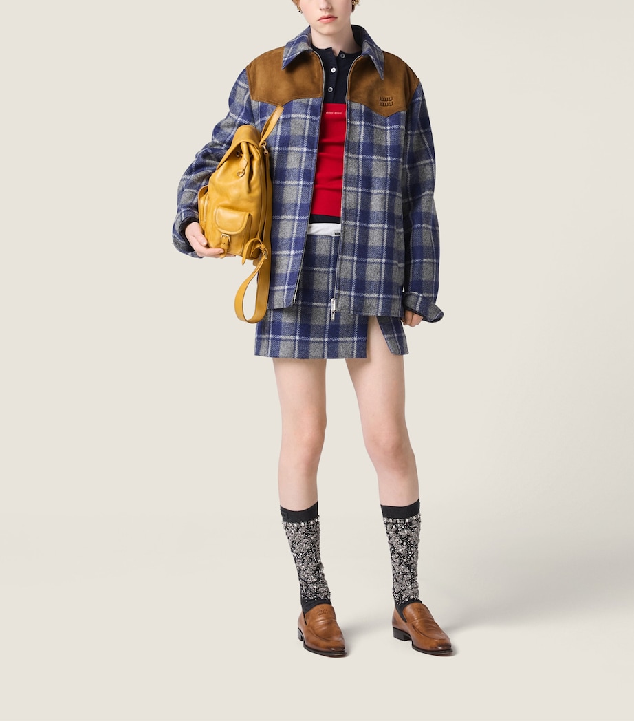 Miu Miu Womens Wool Check Jacket Image 2