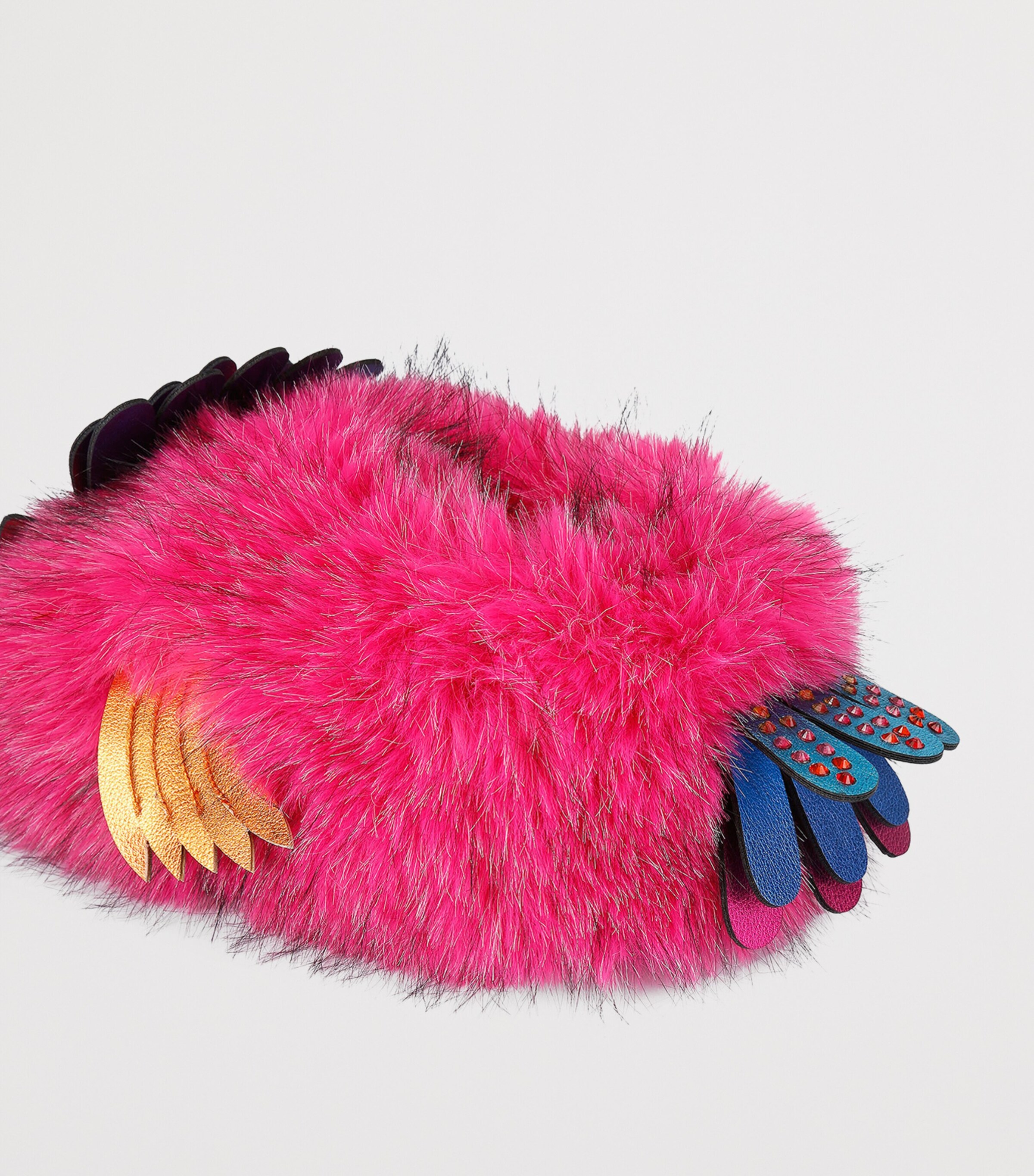Kurt Geiger London Eagle Fluff Slippers Fushia Cmb Image 4