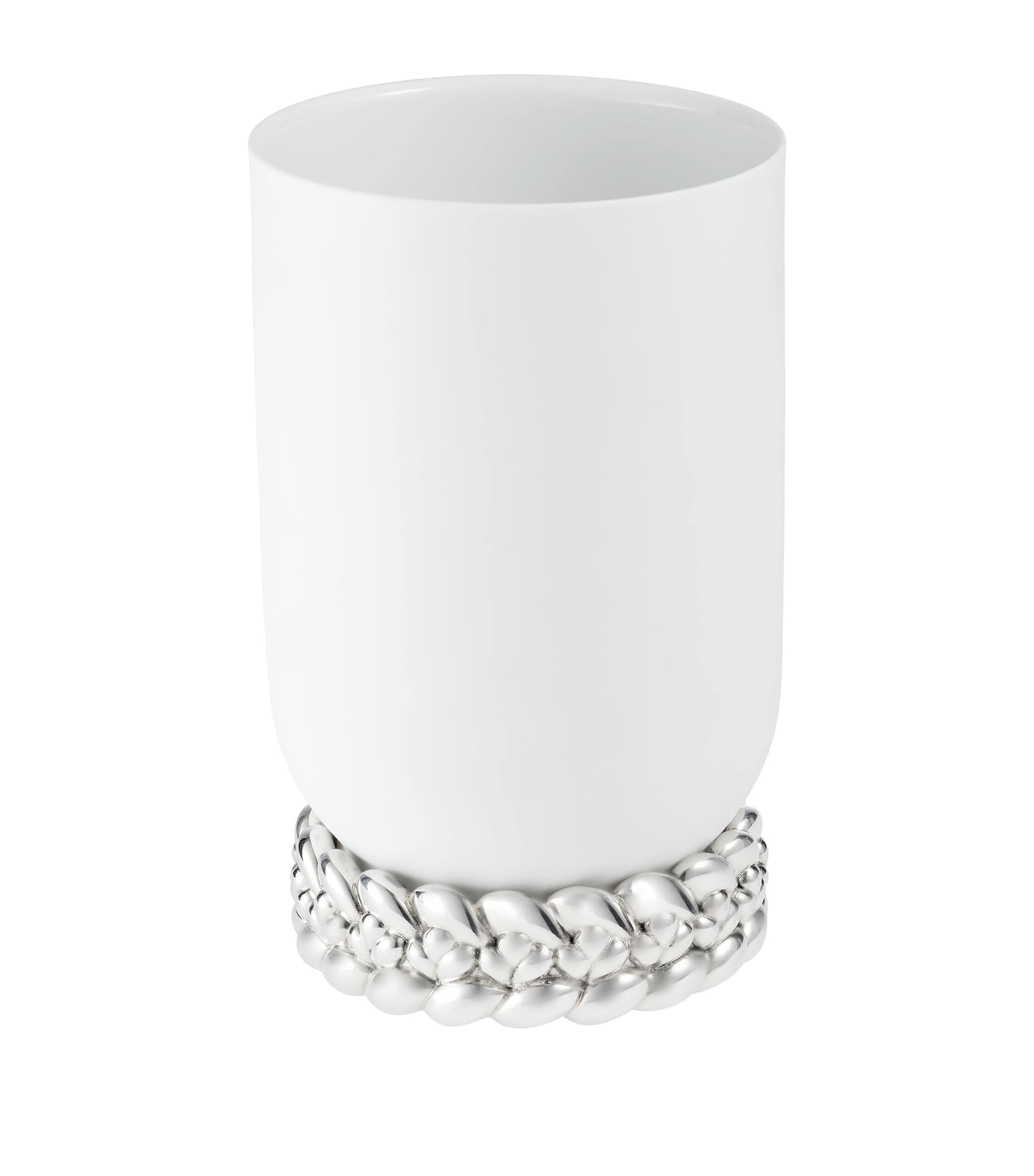 Christofle Porcelain Babylone Vase In White