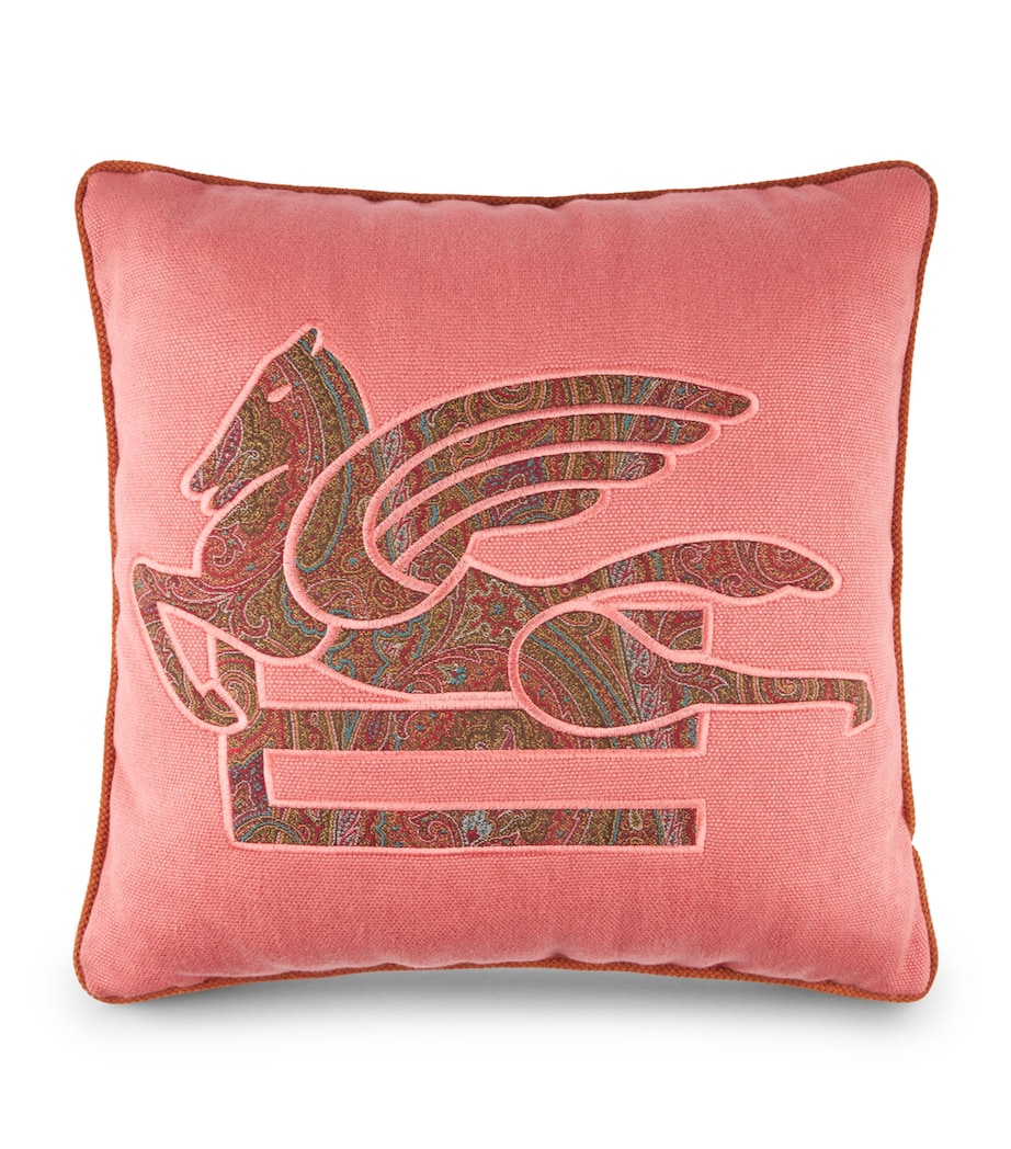 Etro Linen Embroidered Somerset Cushion (45cm x 45cm) Pink Image 1