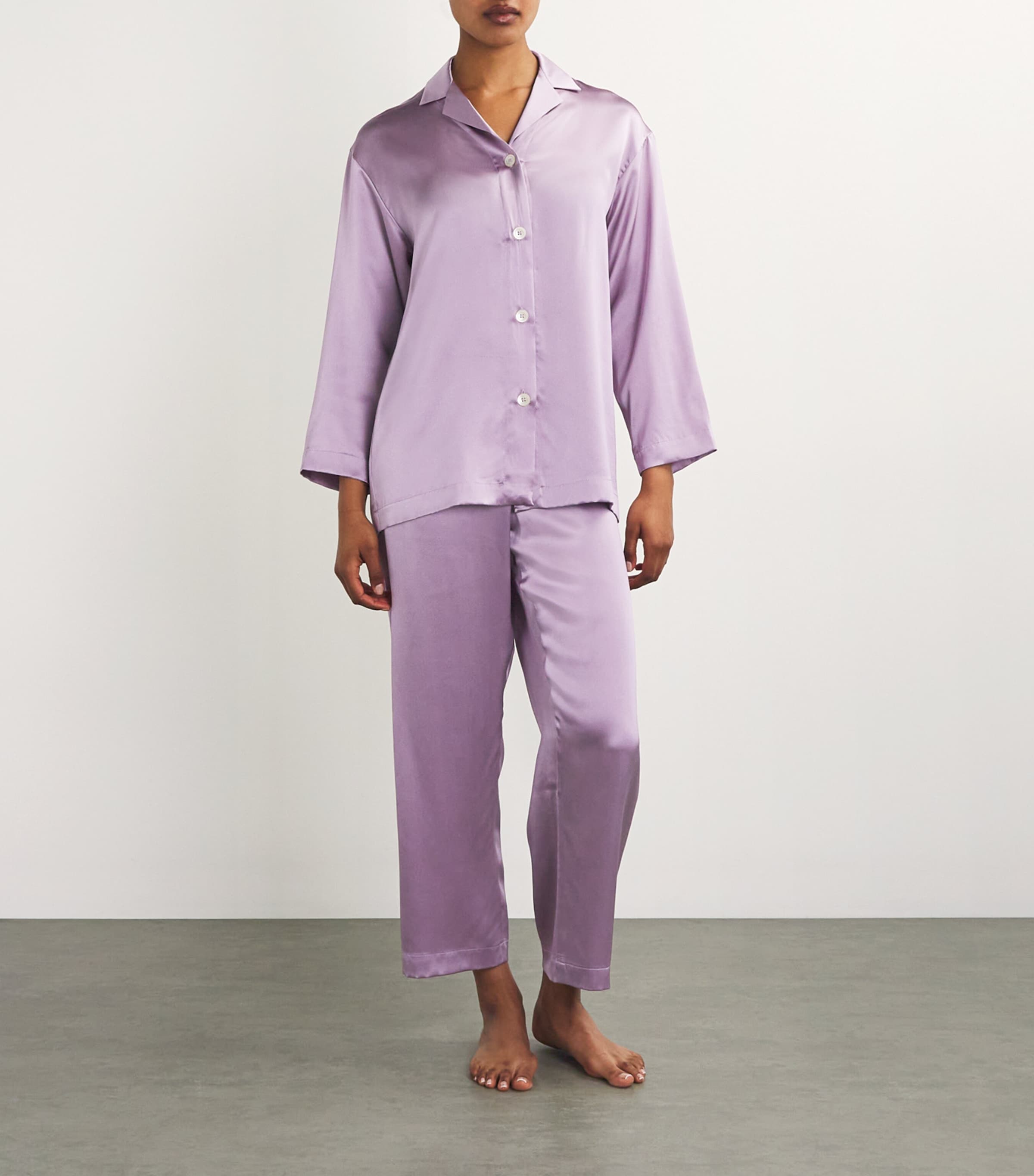 Silk Pyjamas GREY PLUM LILAC Image 2
