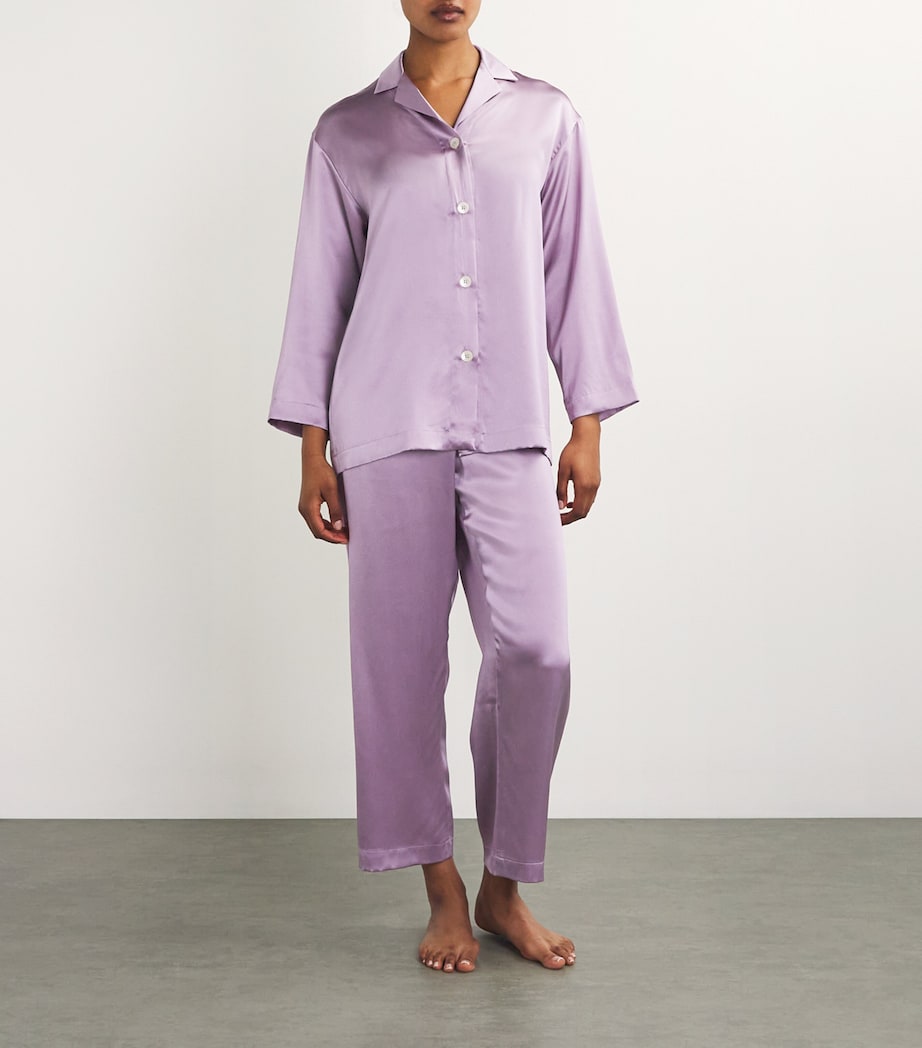 Silk Pyjamas GREY PLUM LILAC Image 2