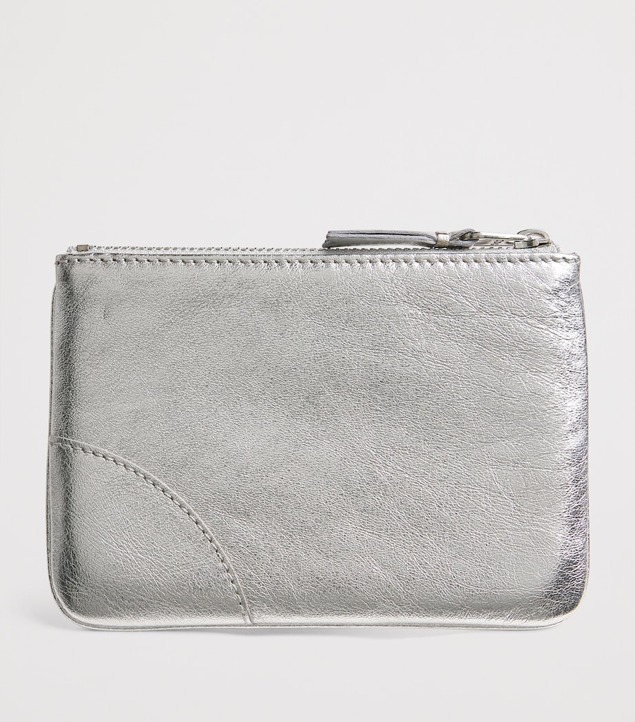 Comme Des Garçons Wallet Small Leather Pouch Silver Image 2