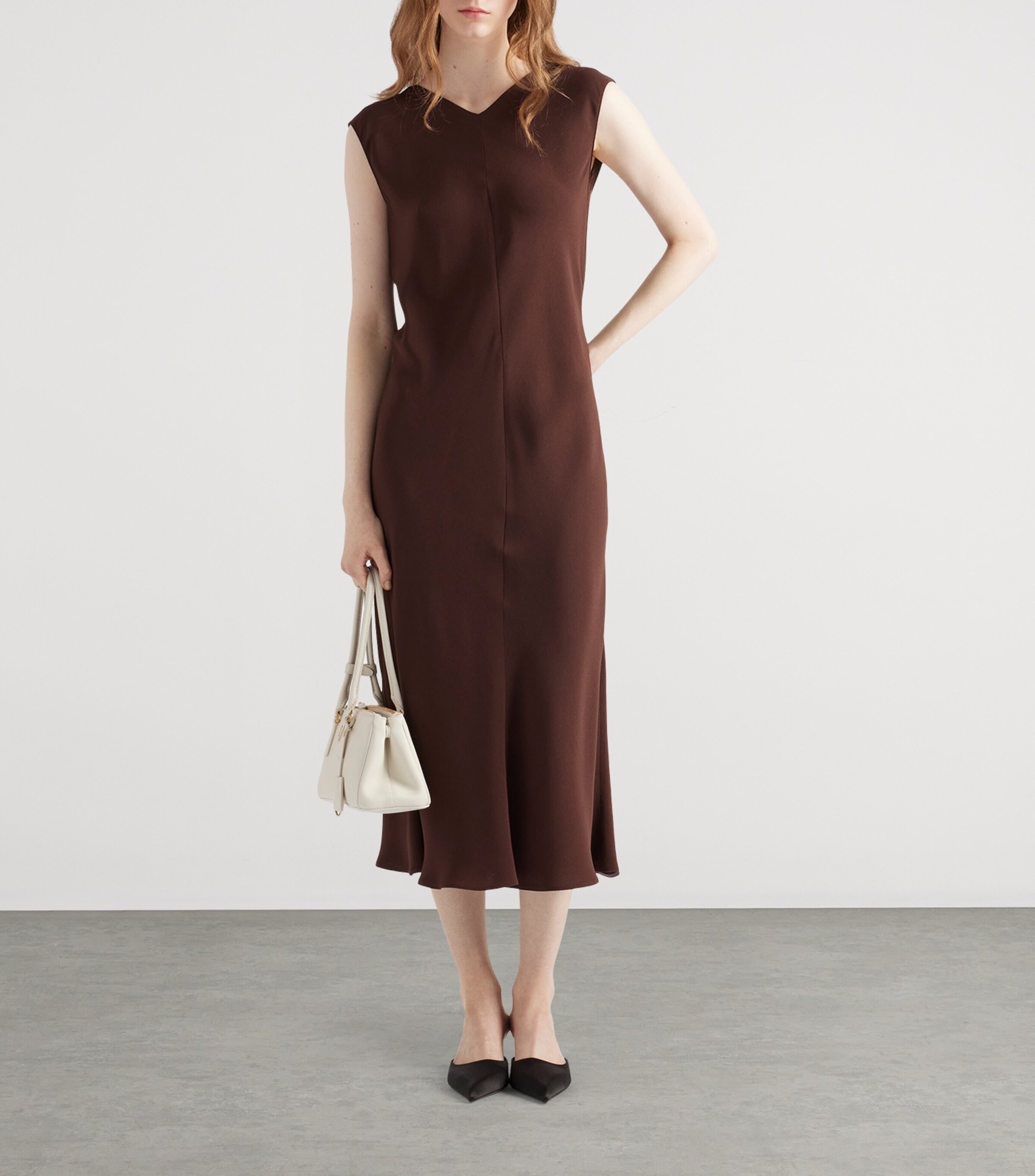 Prada Satin Crepe Midi Dress | Harrods UK